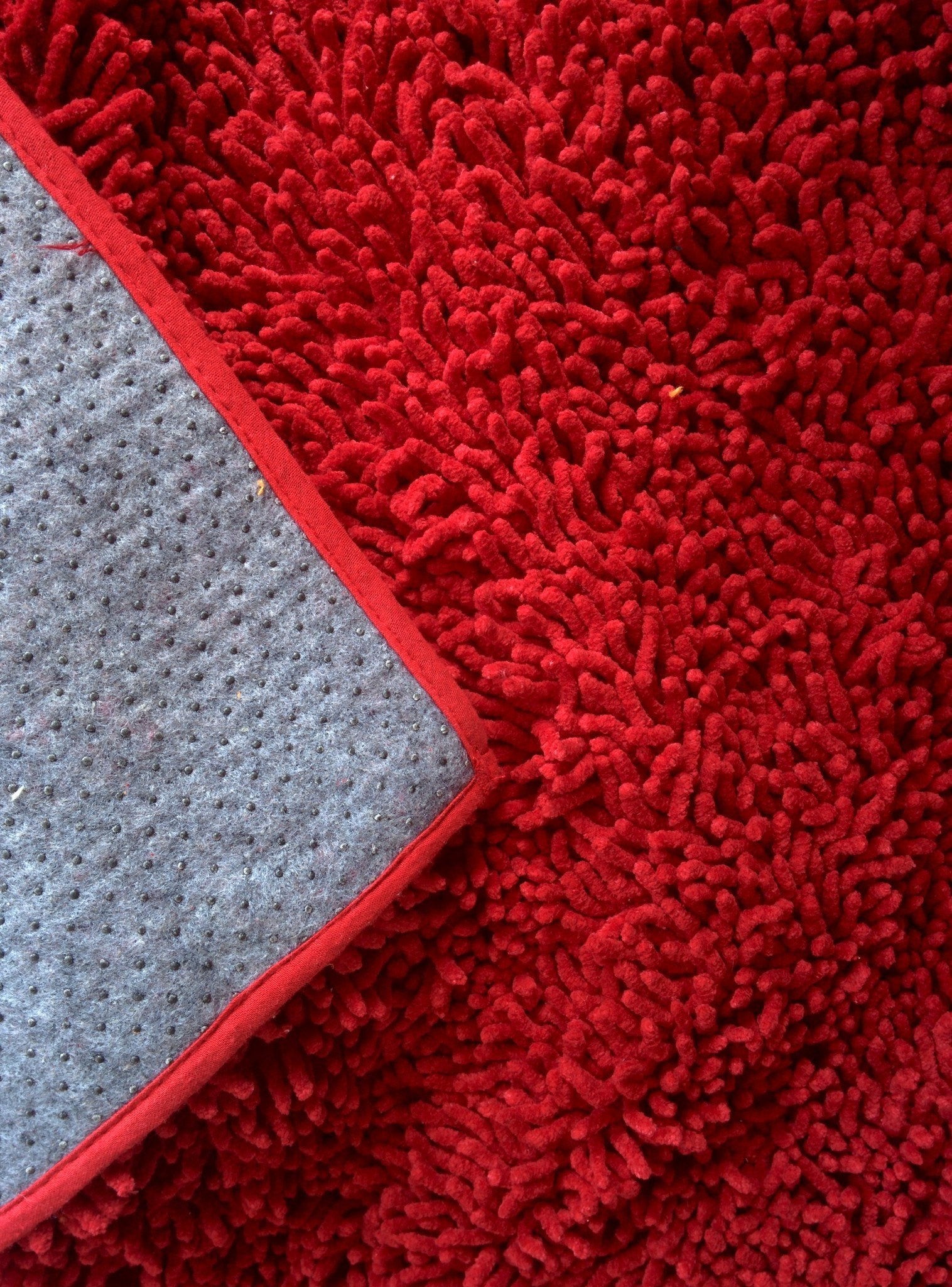 Tache Cotton Chenille Solid Dark Raspberry Red Rug (MAT2032R) - Tache Home Fashion