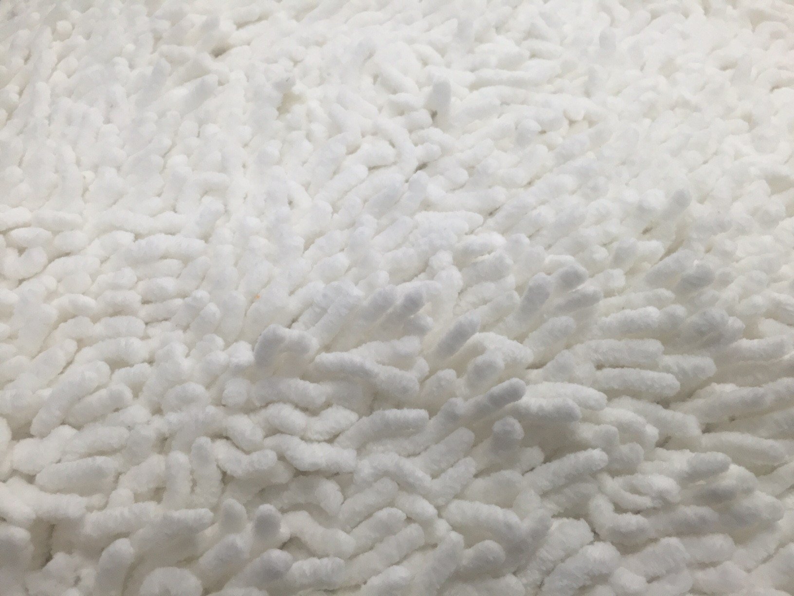 Tache Solid White Ivory 100% Cotton Chenille Runner, Doormats, All Area Rug - Tache Home Fashion