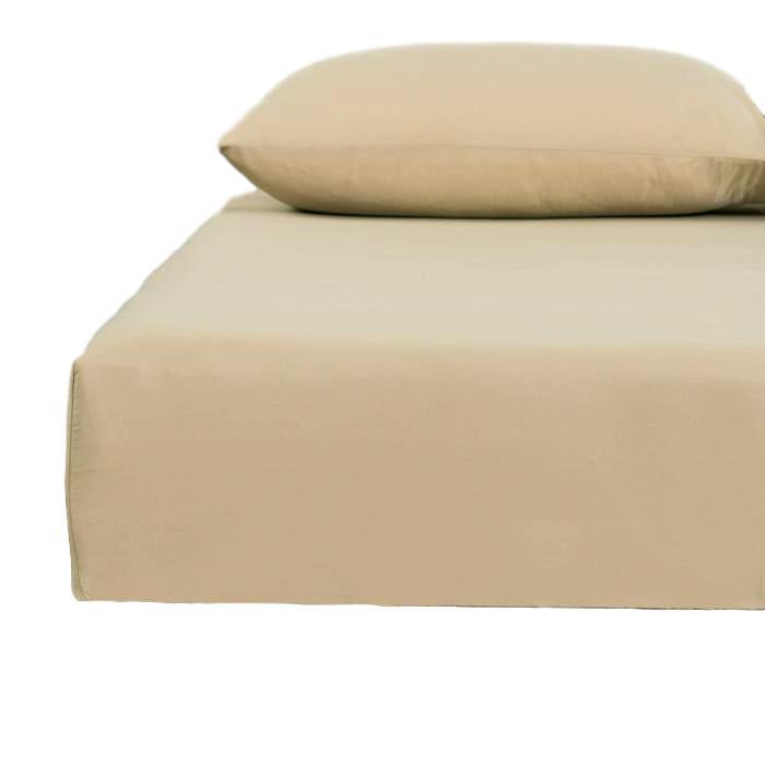 DaDa Bedding Poplin Cotton Tan Beige Fitted Sheet and Pillowcase (JHW-546) - Tache Home Fashion