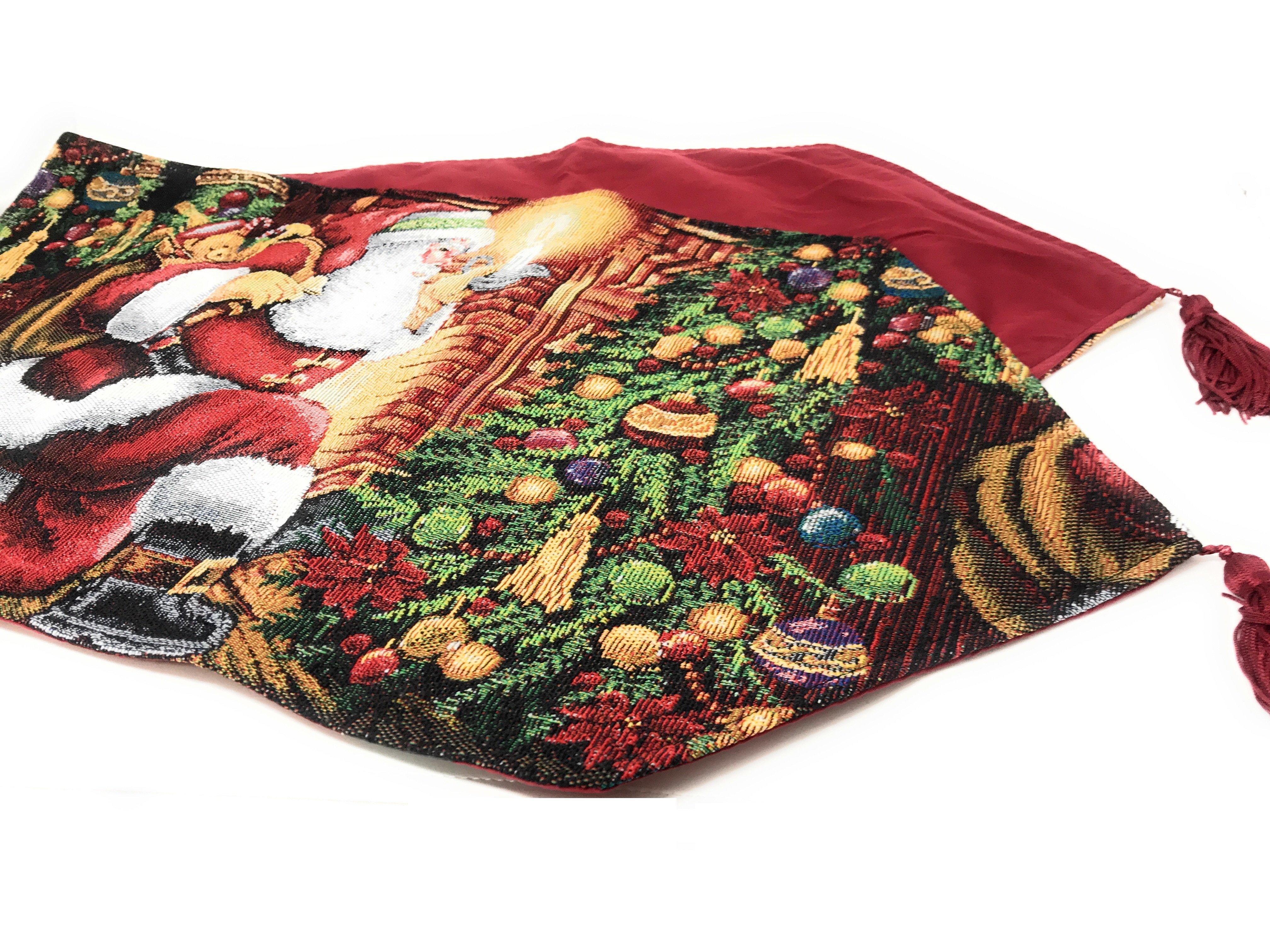 Tache Festive Down the Chimney Woven Tapestry Table Runners (DB11533) - Tache Home Fashion