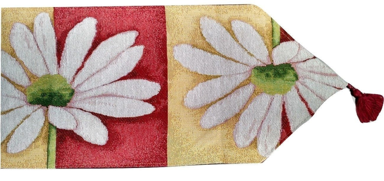 Tache Loves Me Not Daisy Tapestry Table Runner (9046) - Tache Home Fashion