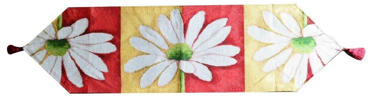 Tache Loves Me Not Daisy Tapestry Table Runner (9046) - Tache Home Fashion