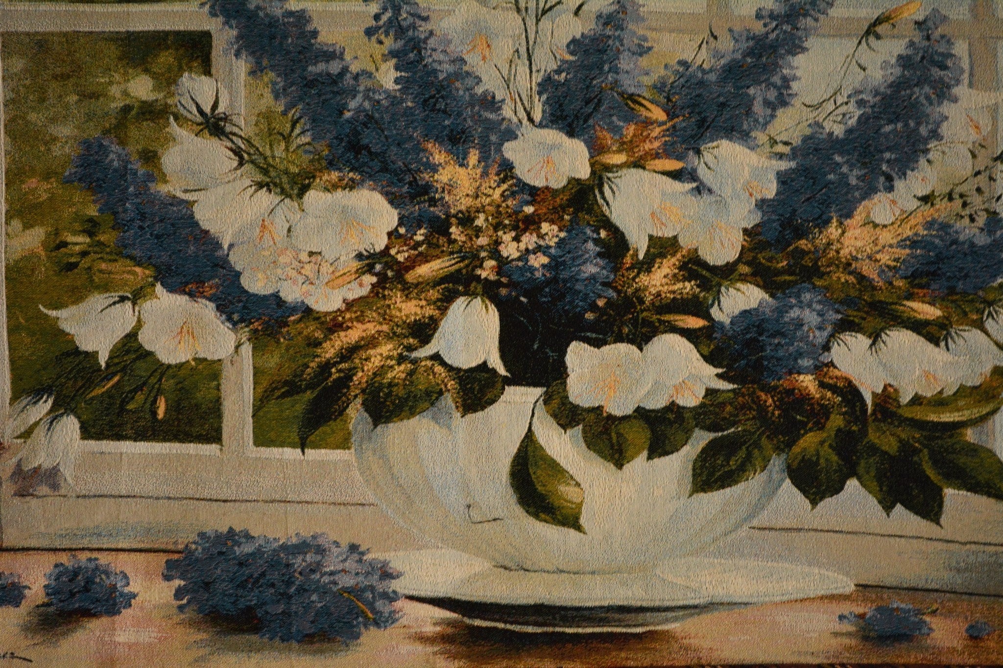 Tache Tapestry Sunlight Radiance Blue Floral Wall Hanging Art 33 x 24 (13018) - Tache Home Fashion