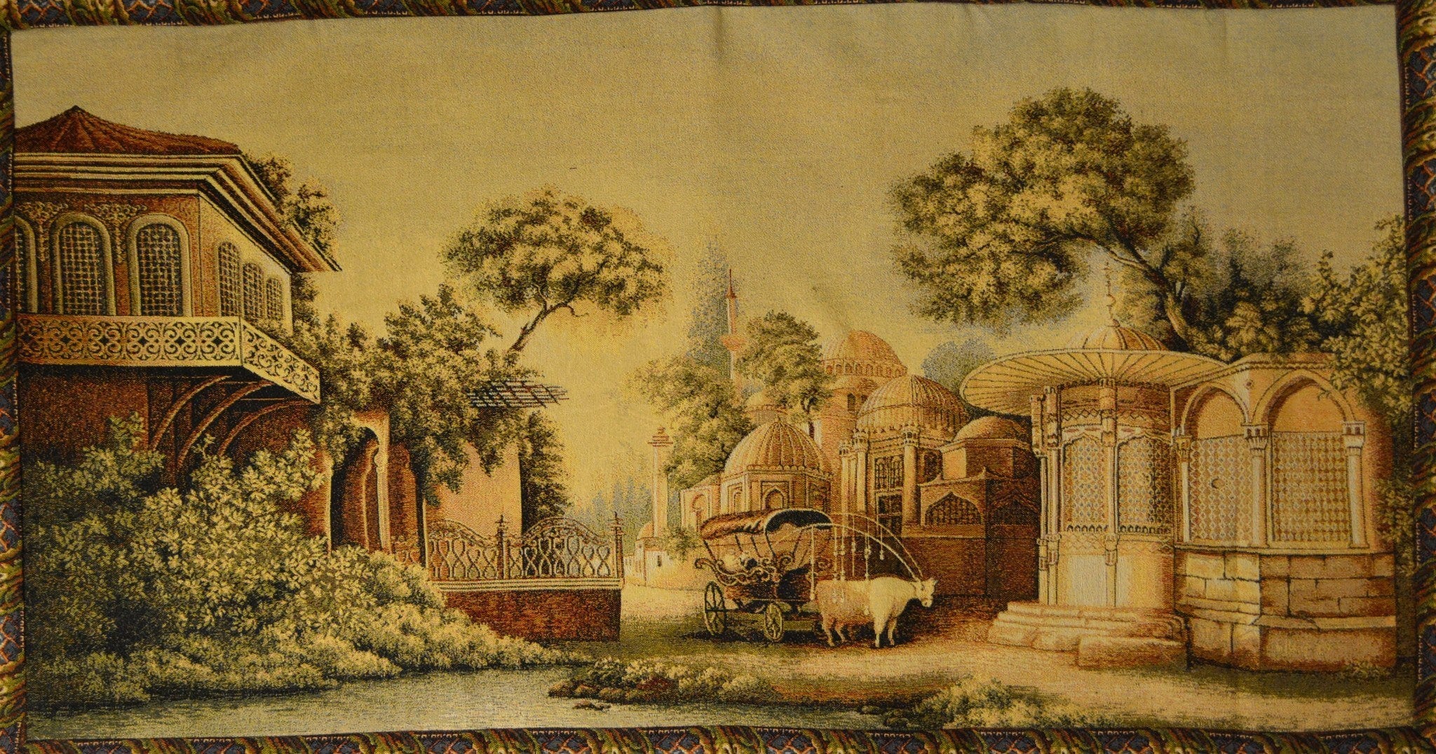 Tache Tapestry Middle Eastern Golden Palace Landscape Wall Hanging Art Mural 27 x 49 (351) - Tache Home Fashion