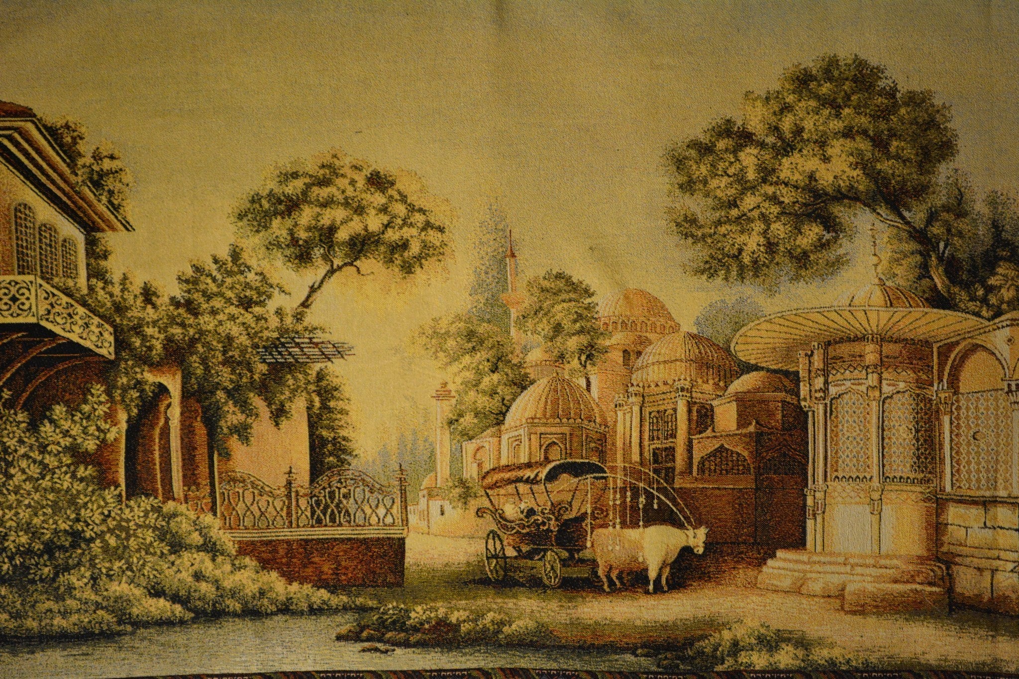 Tache Tapestry Middle Eastern Golden Palace Landscape Wall Hanging Art Mural 27 x 49 (351) - Tache Home Fashion