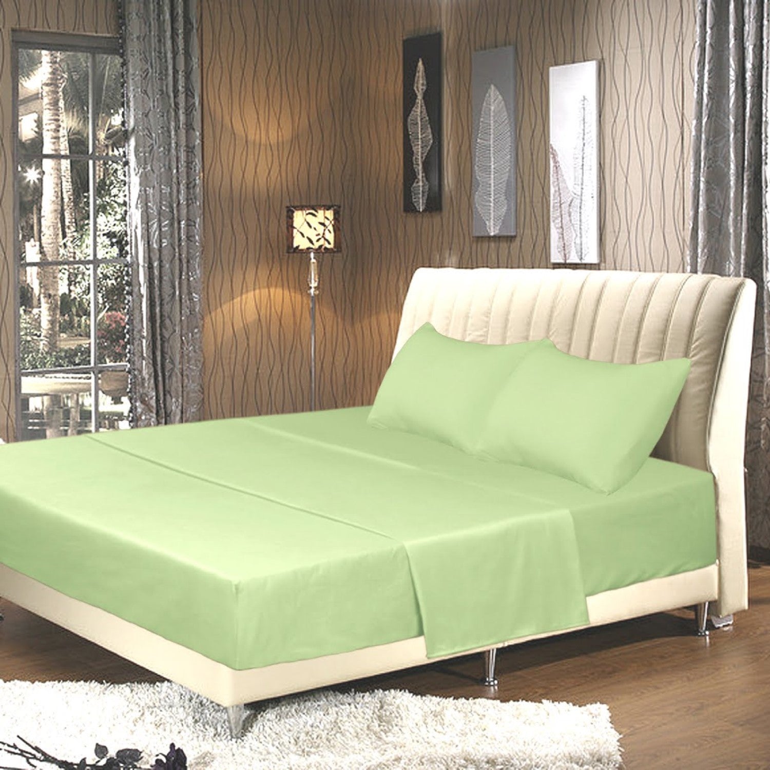 Tache Microfiber Sage Green Bed Sheet Set (202-SG-BSS)