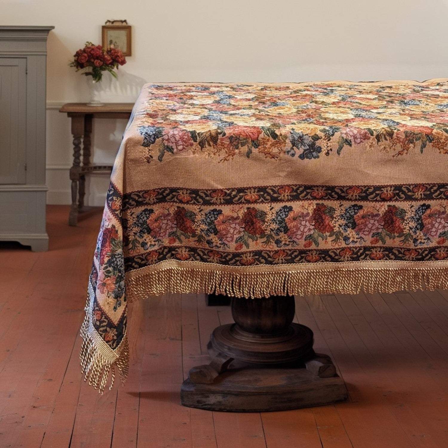 Tache Colorful Country Rustic Floral Morning Awakening Woven Tapestry Tablecloth (3089B) - Tache Home Fashion