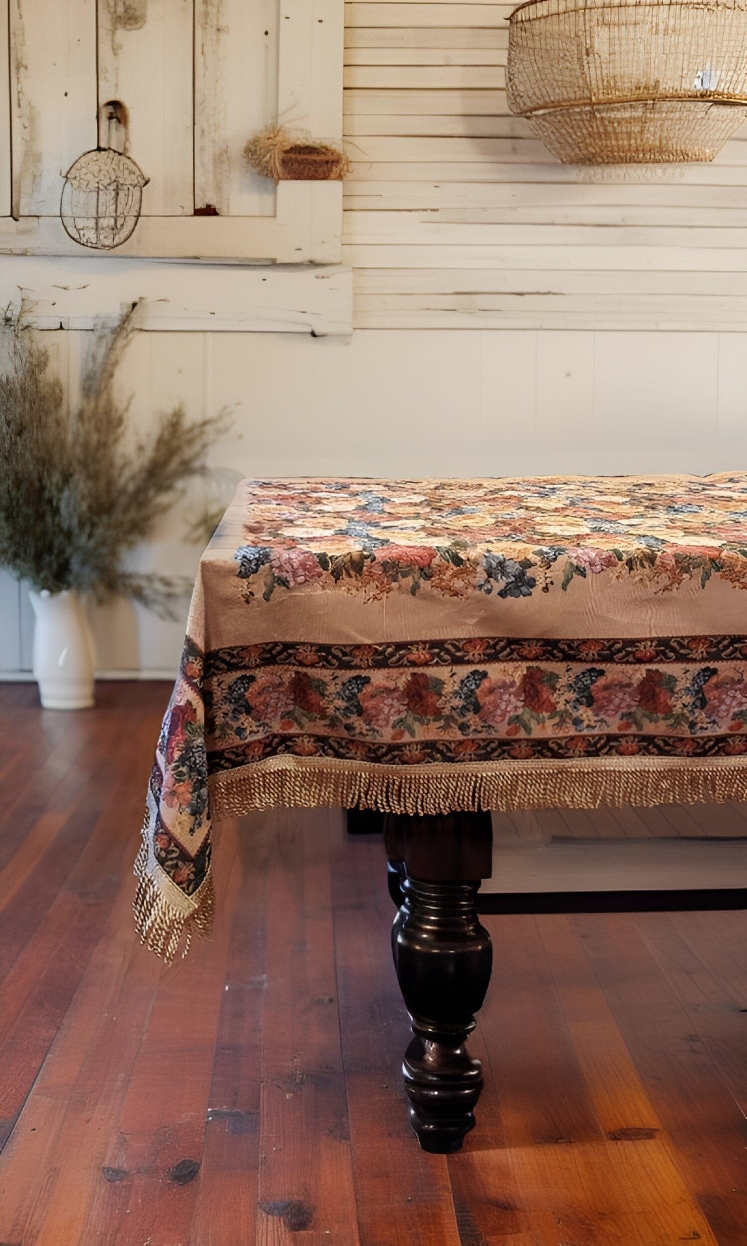 Tache Colorful Country Rustic Floral Morning Awakening Woven Tapestry Tablecloth (3089B) - Tache Home Fashion