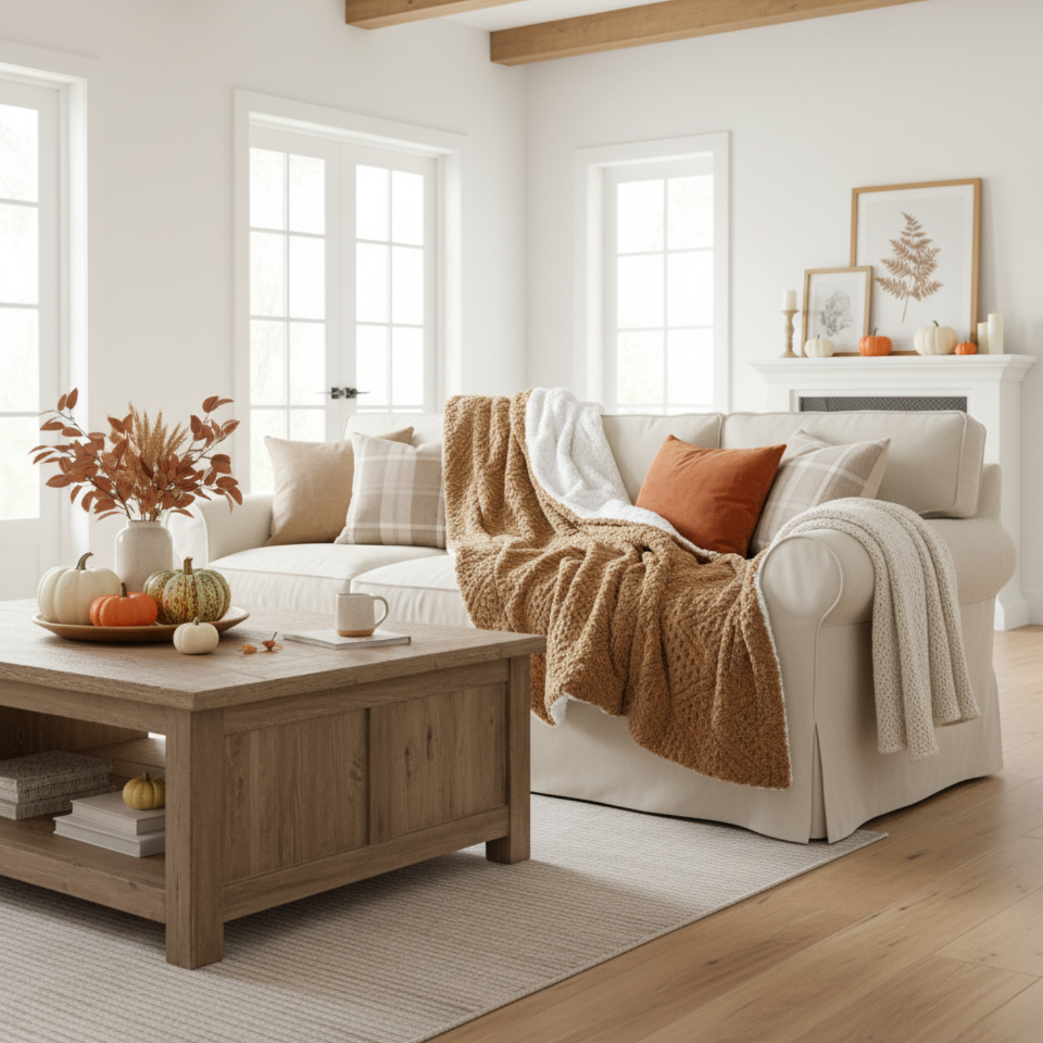 Tache Caramel Brown Faux Fur Throw Blanket Chevron Geometric Embossed (#10)