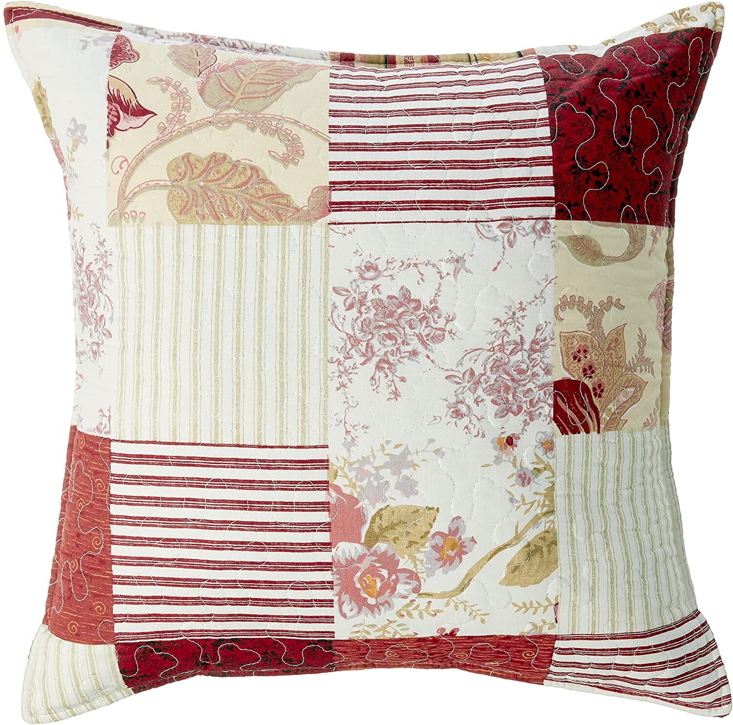 Tache Sweet Strawberry Field Floral Striped Checkered Cotton Quilt Set (DXJ101309) - Tache Home Fashion