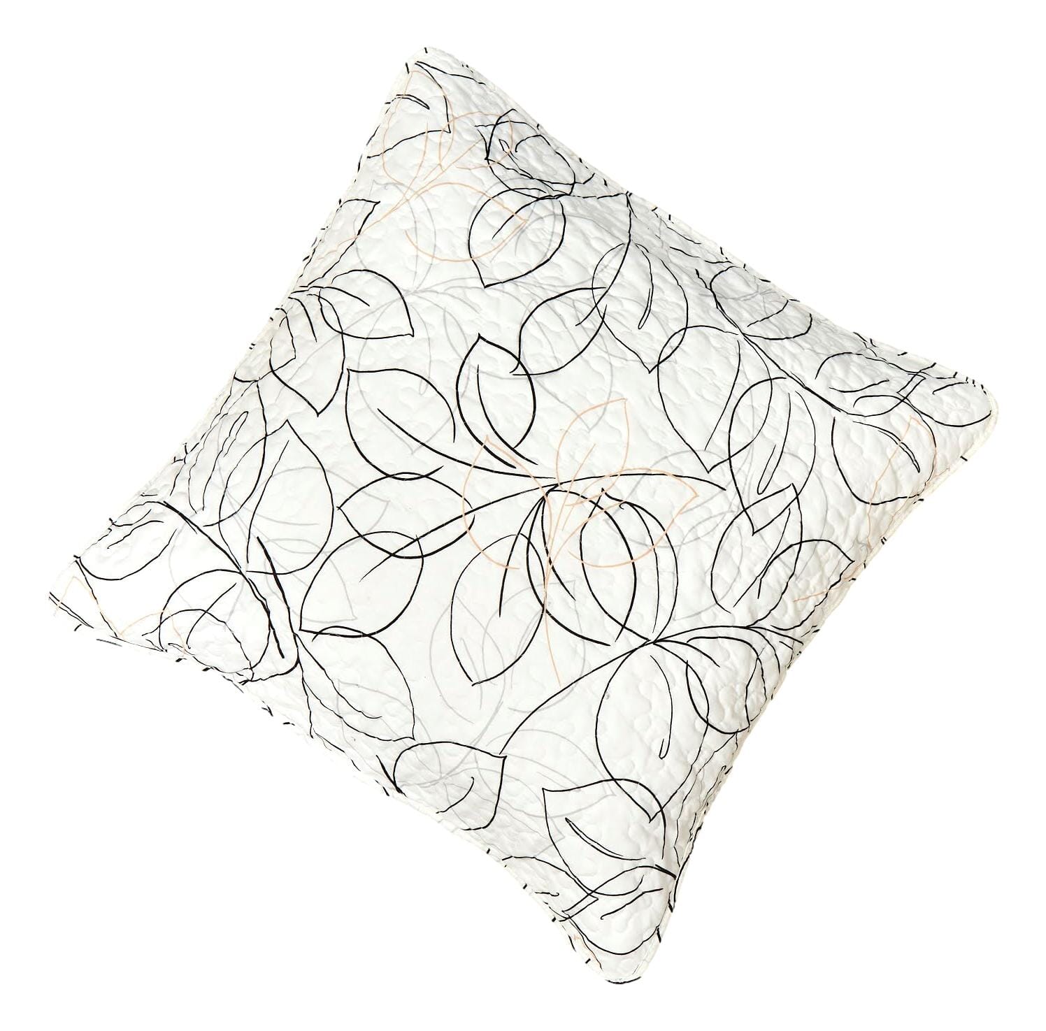 Tache Modern Abstract Leaf Foliage White Grey Black Gold Cushion Covers / Euro Sham (TJ3571)