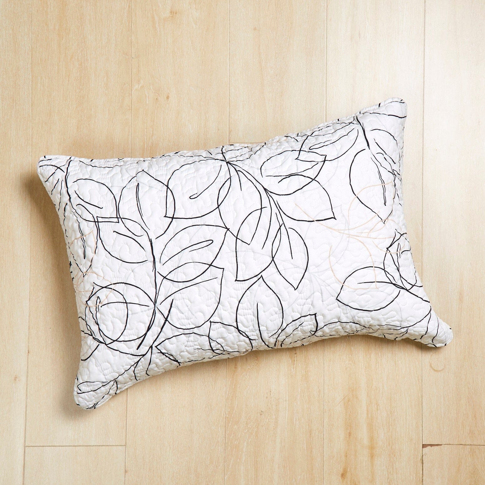 Tache Modern Abstract Leaf Line Art Foliage White Grey Black Gold Pillow Shams (TJ3571) - Tache Home Fashion