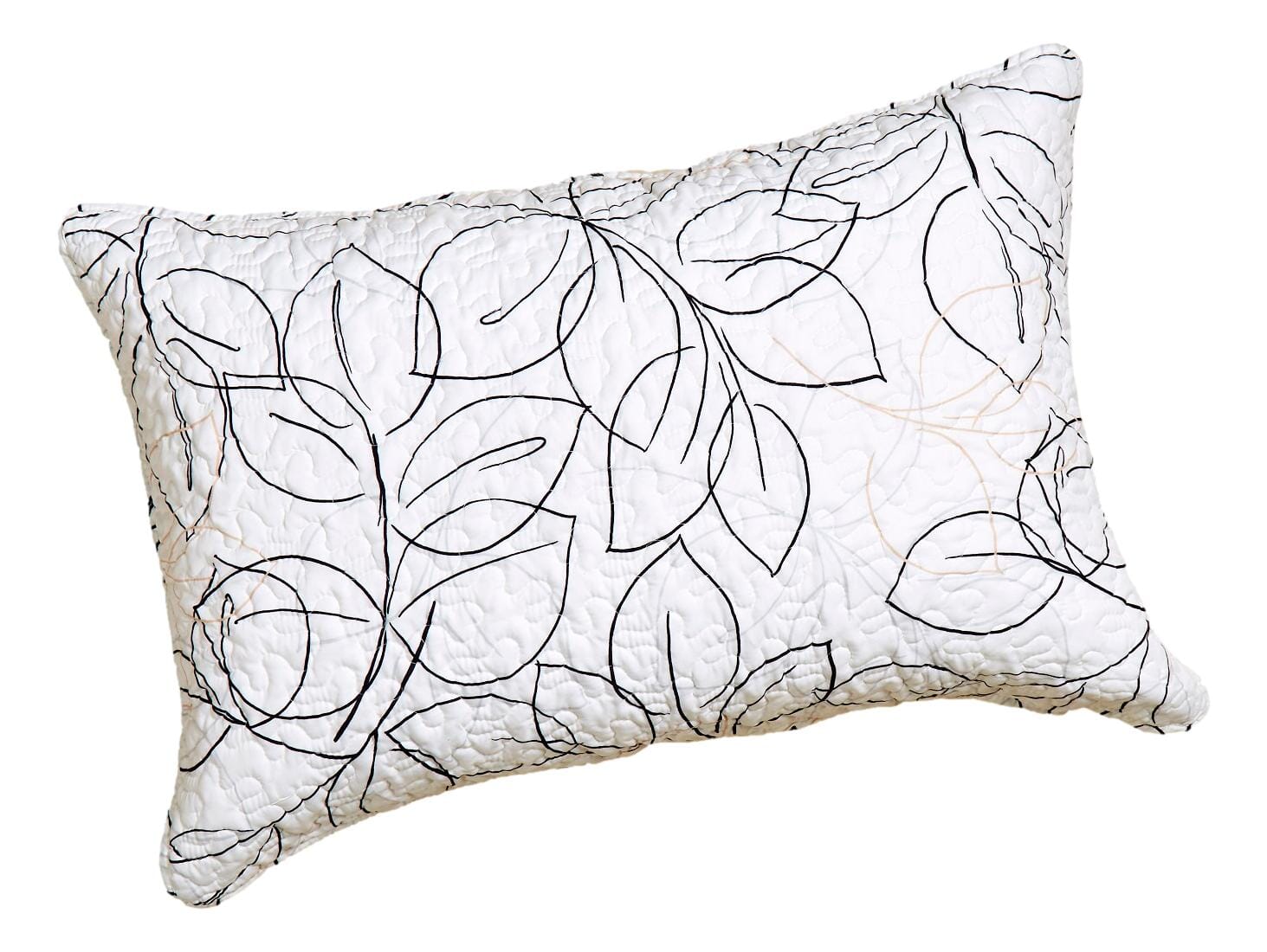 Tache Modern Abstract Leaf Line Art Foliage White Grey Black Gold Pillow Shams (TJ3571) - Tache Home Fashion