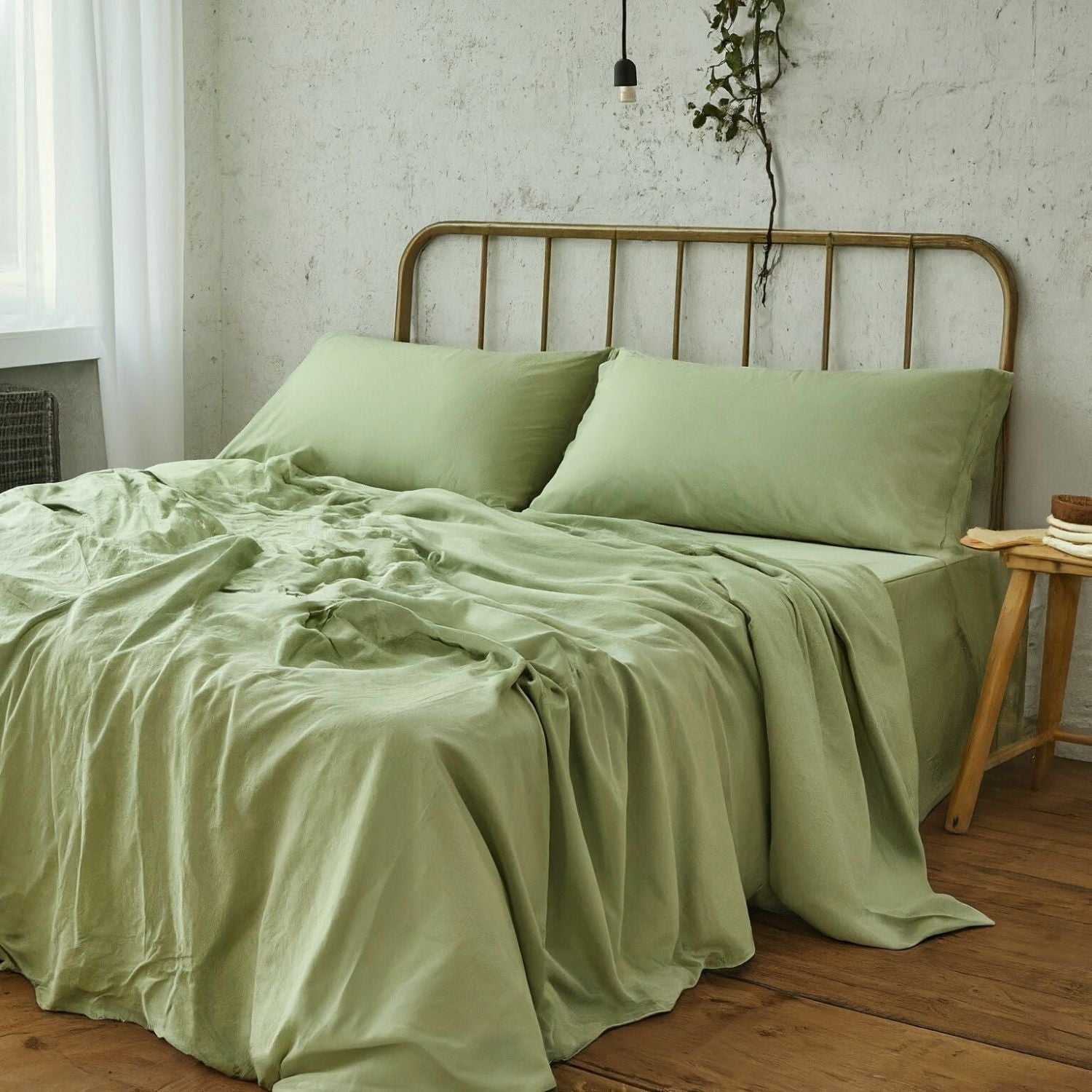 Tache Light Sage Green Bed Sheet Set