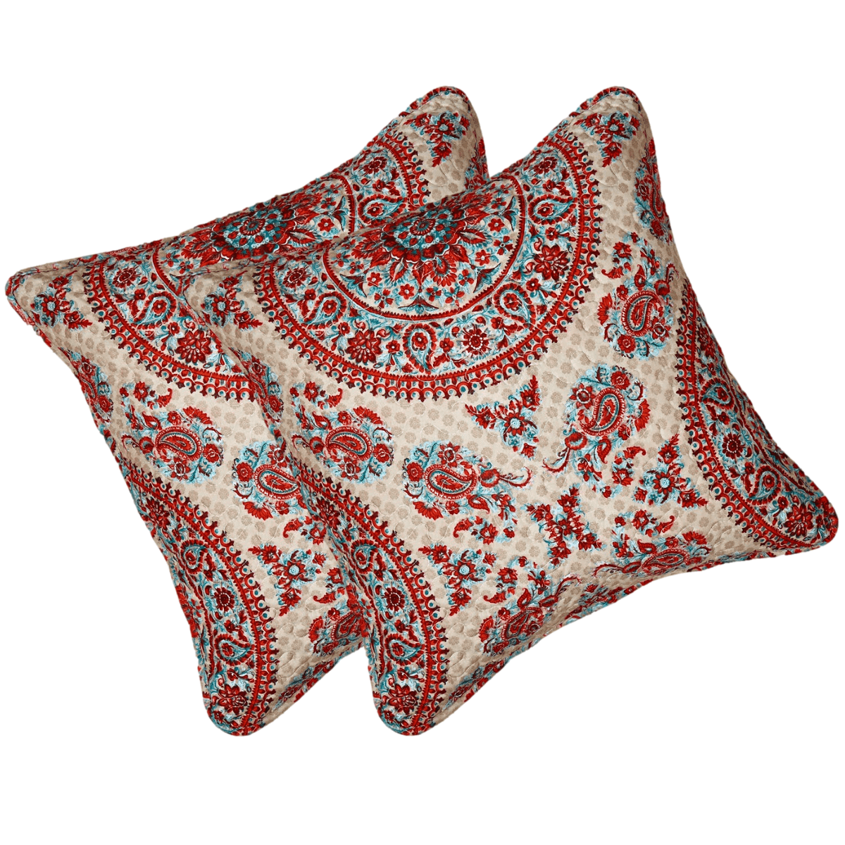 Tache Bohemian Desert Medallion Boteh Paisley Taupe Throw Pillow Covers / Euro Sham (TJ3502) - Tache Home Fashion