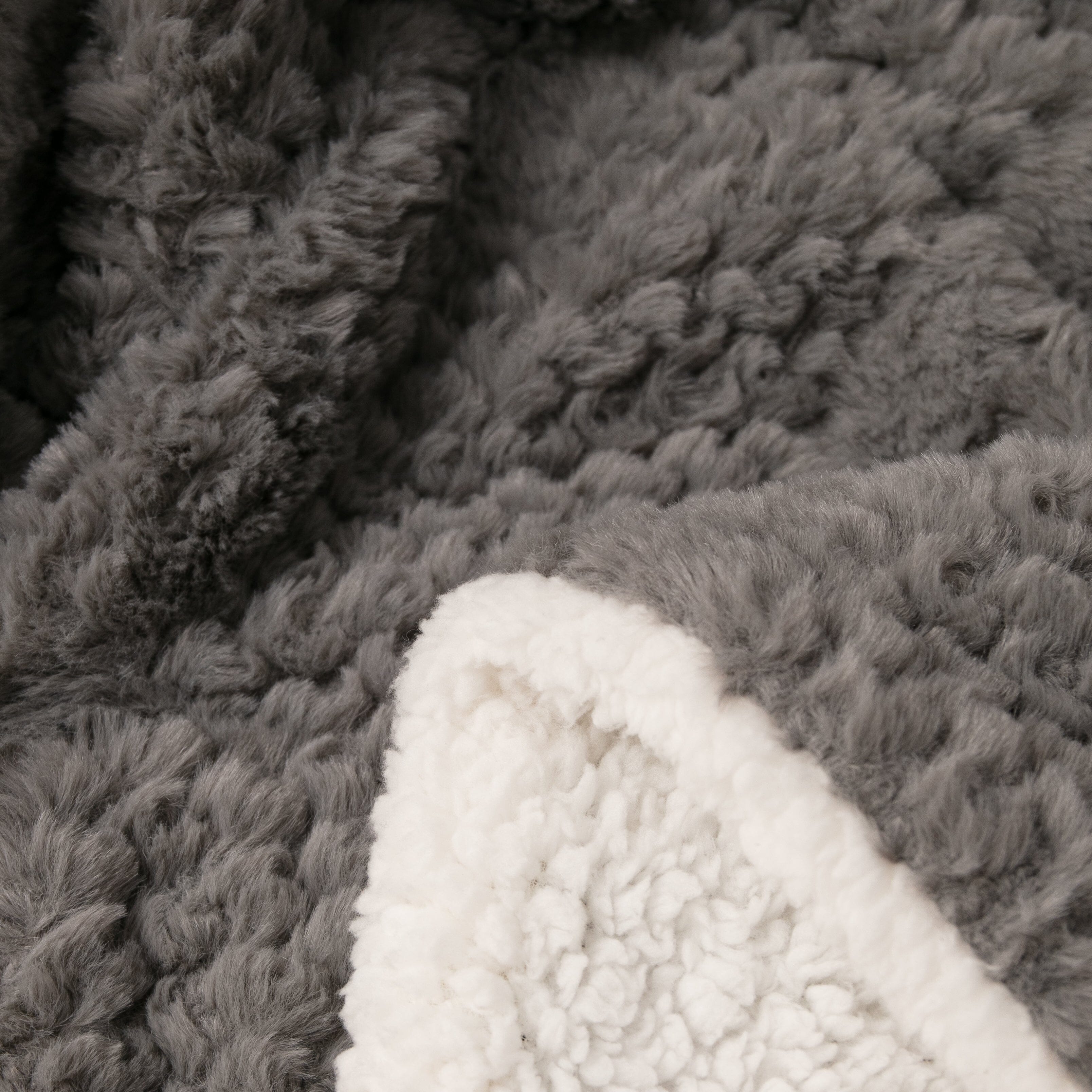 Tache Dark Grey Faux Fur Throw Blanket Bubble Textured Striped Embossed (#11) - Tache Home Fashion