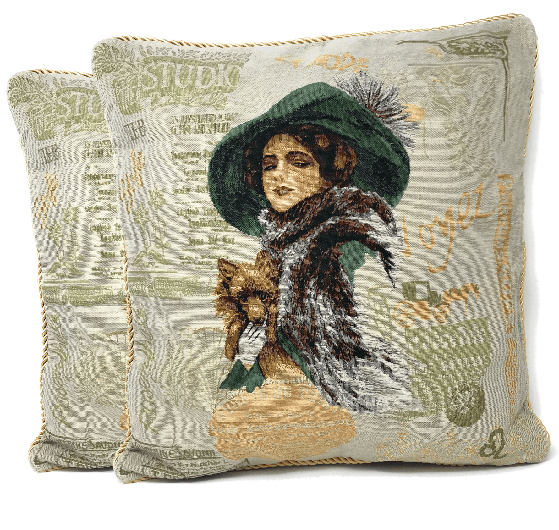 Tache Puppy Day Out Tapestry Throw Pillow Cushion Cover (CC-1354) - Tache Home Fashion