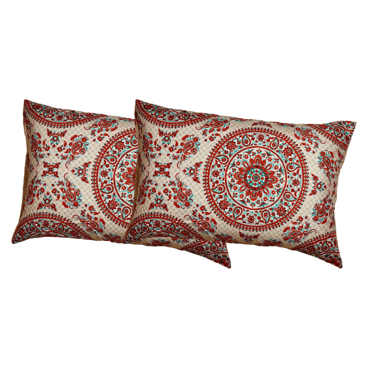 Tache Bohemian Desert Medallion Boteh Paisley Taupe Pillowcases (TJ3502) - Tache Home Fashion