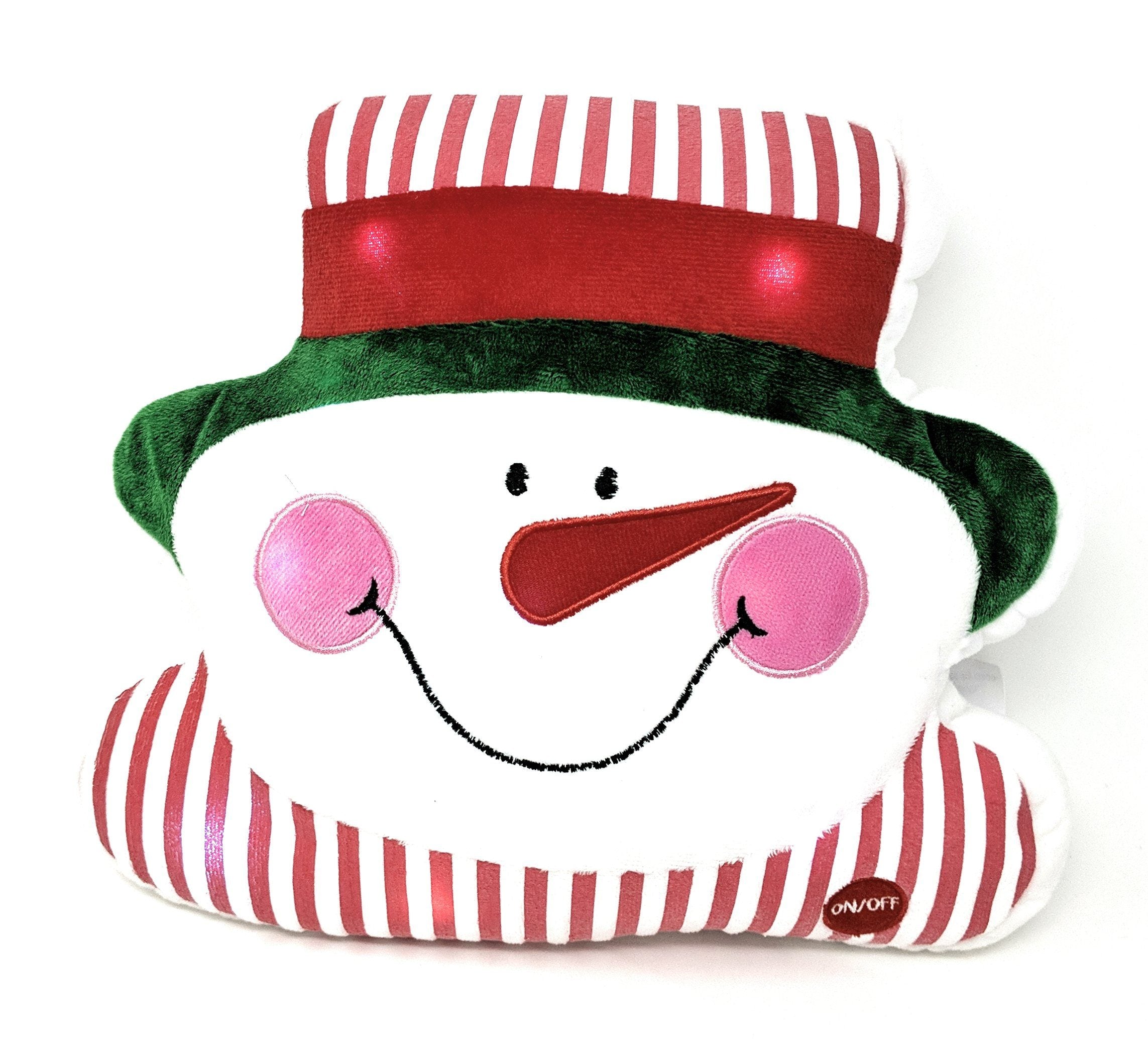 Tache Squishy Light Up Cute Christmas Chilly Snowman Microbead LED Throw Pillow - Tache Home Fashion