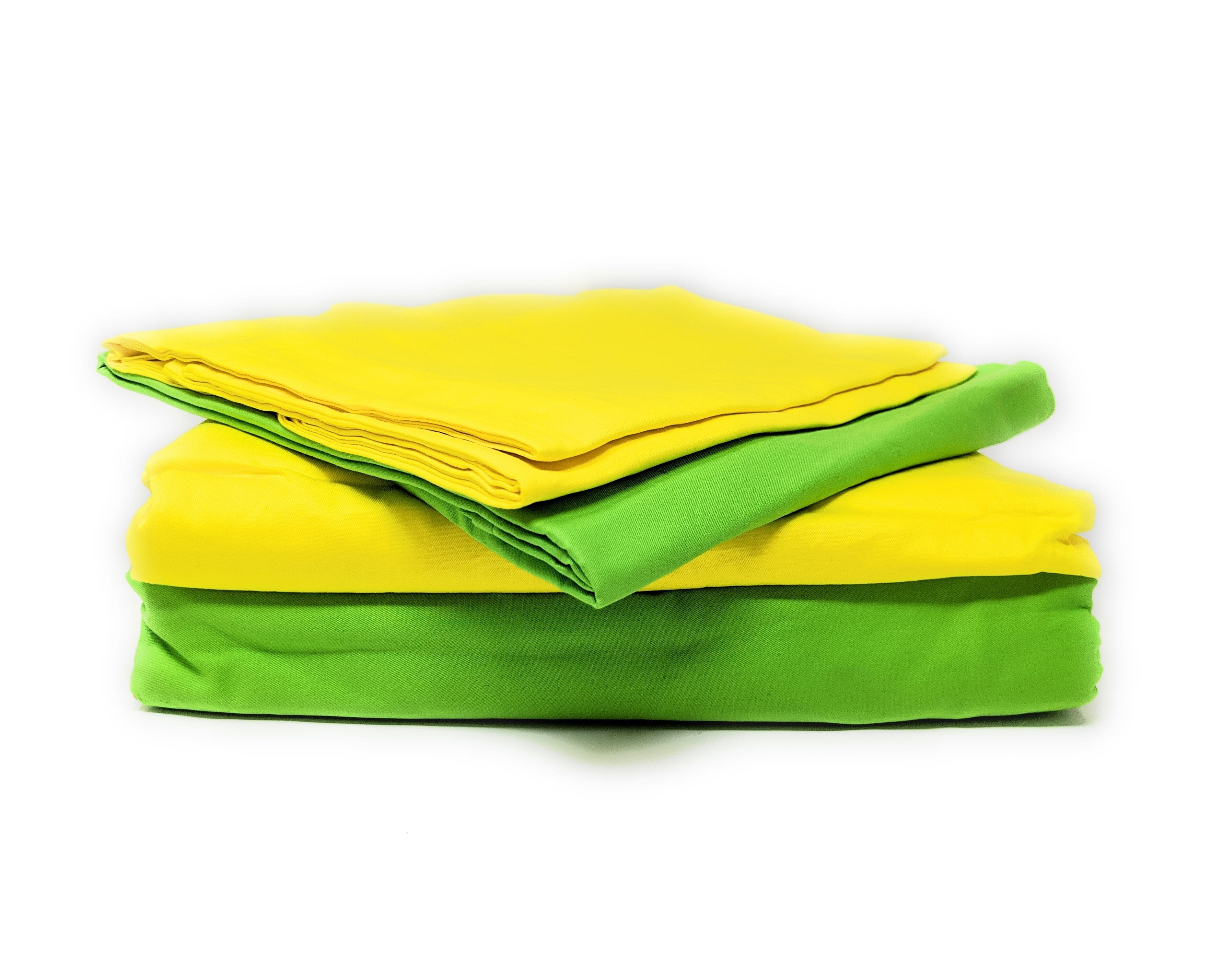 Tache 4-6 Piece Lemon Lime Yellow/Green Reversible  Duvet Cover Set (DC46PC-YG) - Tache Home Fashion