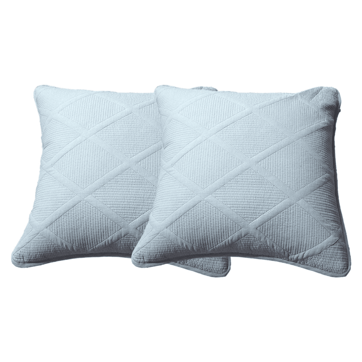 Tache Cotton Seafoam Blue Soothing Pastel Diamond Cushion Covers / Euro Sham (JHW-856) - Tache Home Fashion