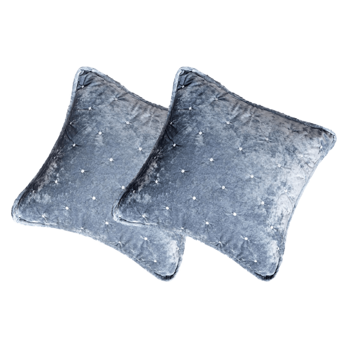 Tache Velvet Dreams Light Blue Plush Diamond Tufted Cushion Covers / Euro Sham (JHW-853LB) - Tache Home Fashion