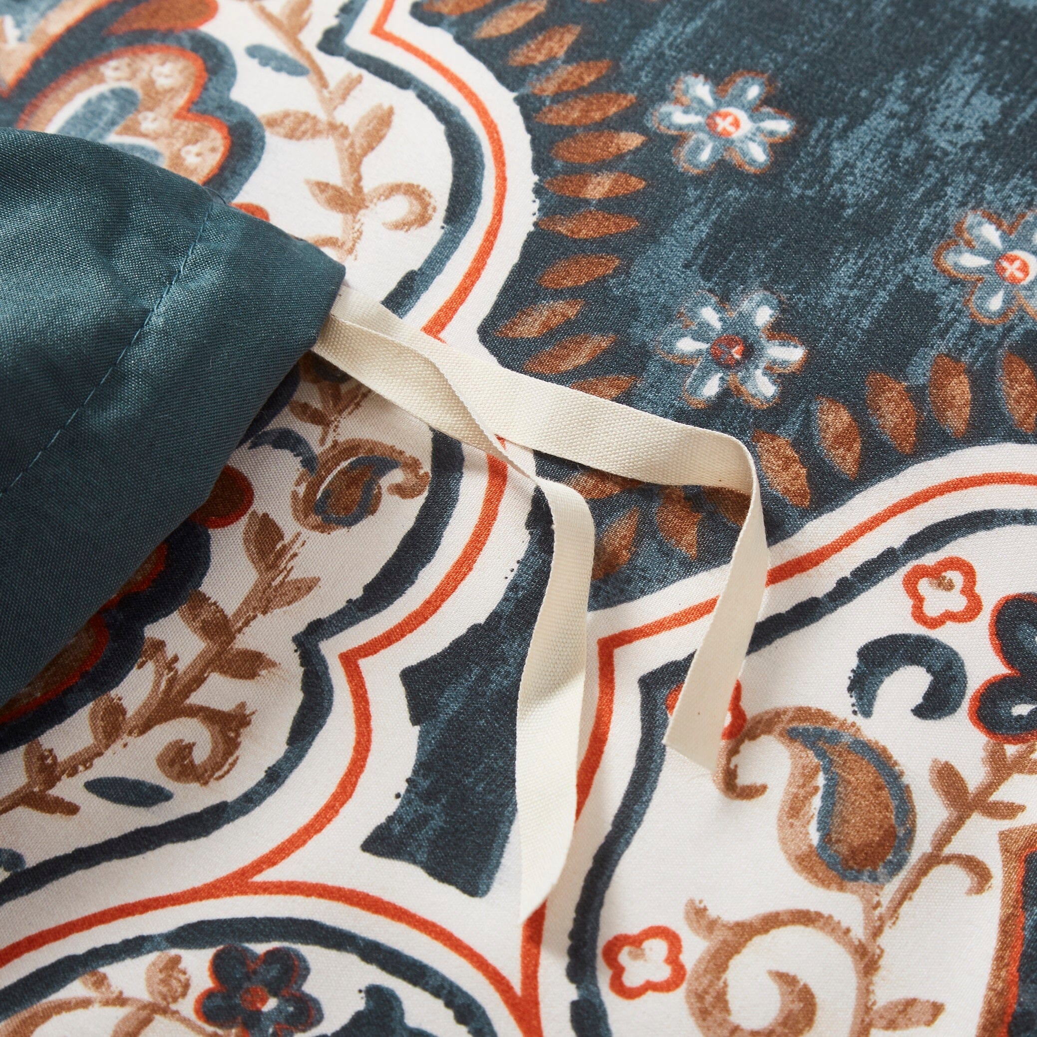 Tache Rustic Paisley Mandala Palace Floral Watercolor Dark Teal Duvet Cover (KF174) - Tache Home Fashion