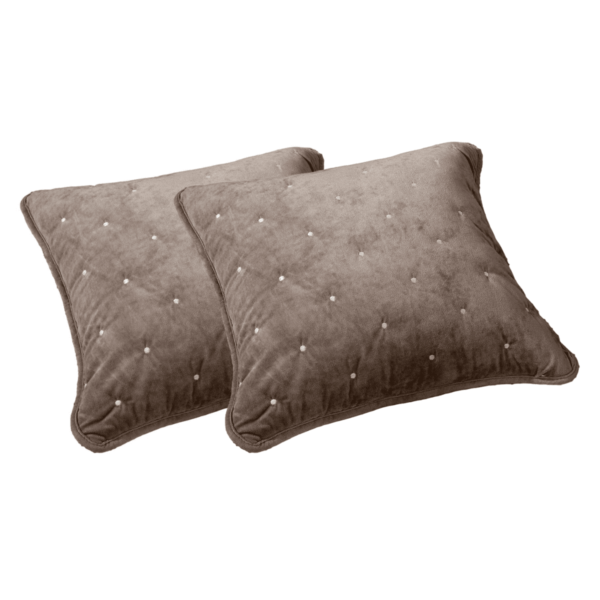 Tache Velvet Dreams Sand Taupe Beige Plush Diamond Tufted Cushion Covers / Euro Sham (JHW-853B) - Tache Home Fashion
