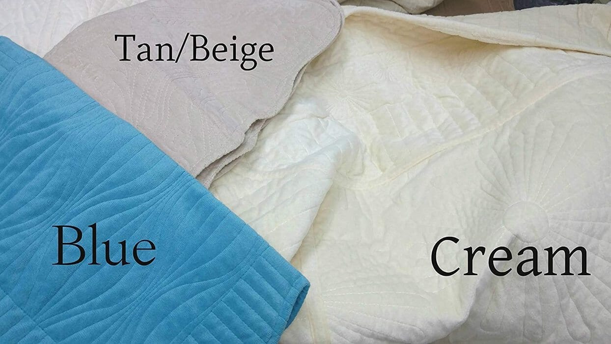 Tache Super Soft Cream Scalloped Good Vibration Quilted Fleece Bedspread Set (DXJ109041-3) - Tache Home Fashion