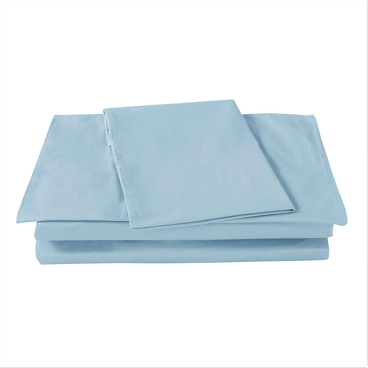 High quality Light sky Blue Cotton Fitted Sheet and Pillowcase Set for ultimate comfort. 100% premium cotton construction, available in twin, full, queen, king, and California king sizes