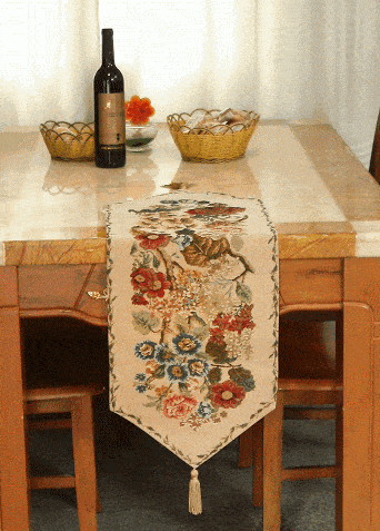 Tache Colorful Floral Country Rustic Morning Meadow Woven Table Runner (3098) - Tache Home Fashion