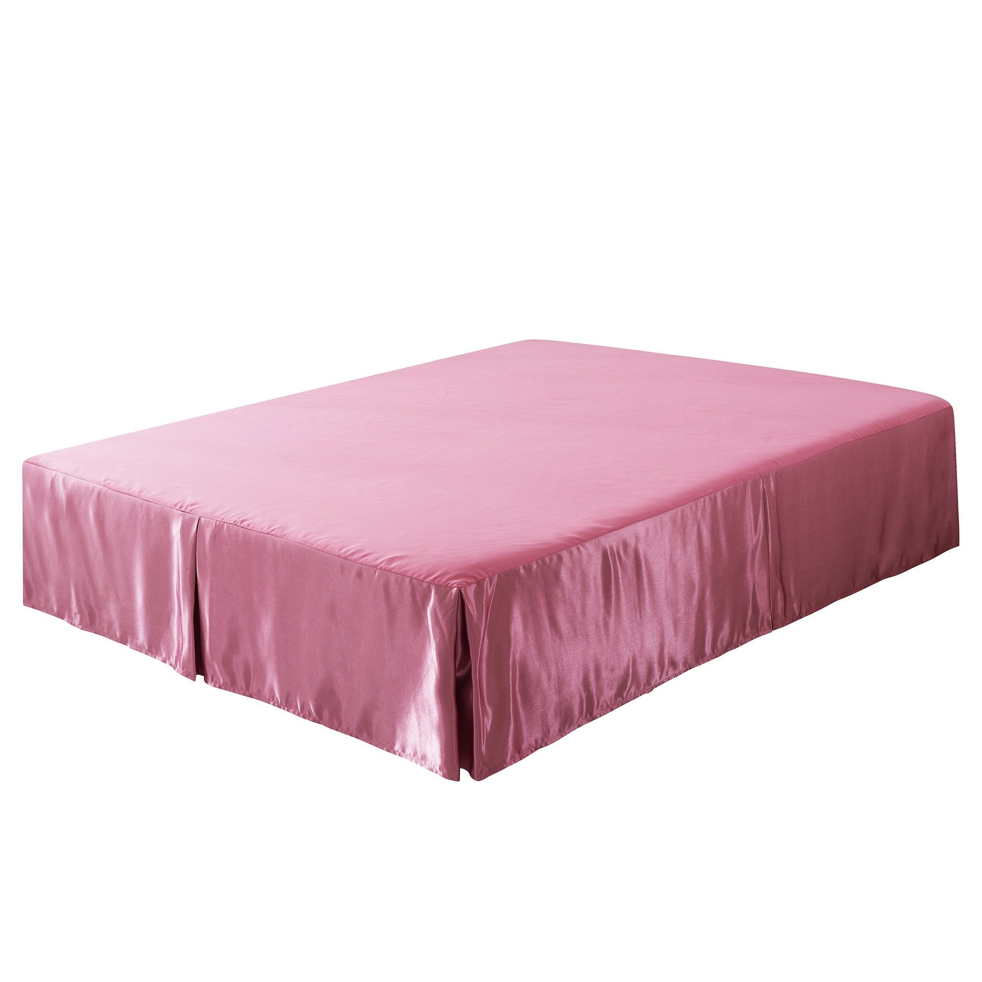 Tache Satin Pink Royal Princess Dream Tailored Platform 14" Bed Skirt Dust Ruffle (BM1227) - Tache Home Fashion