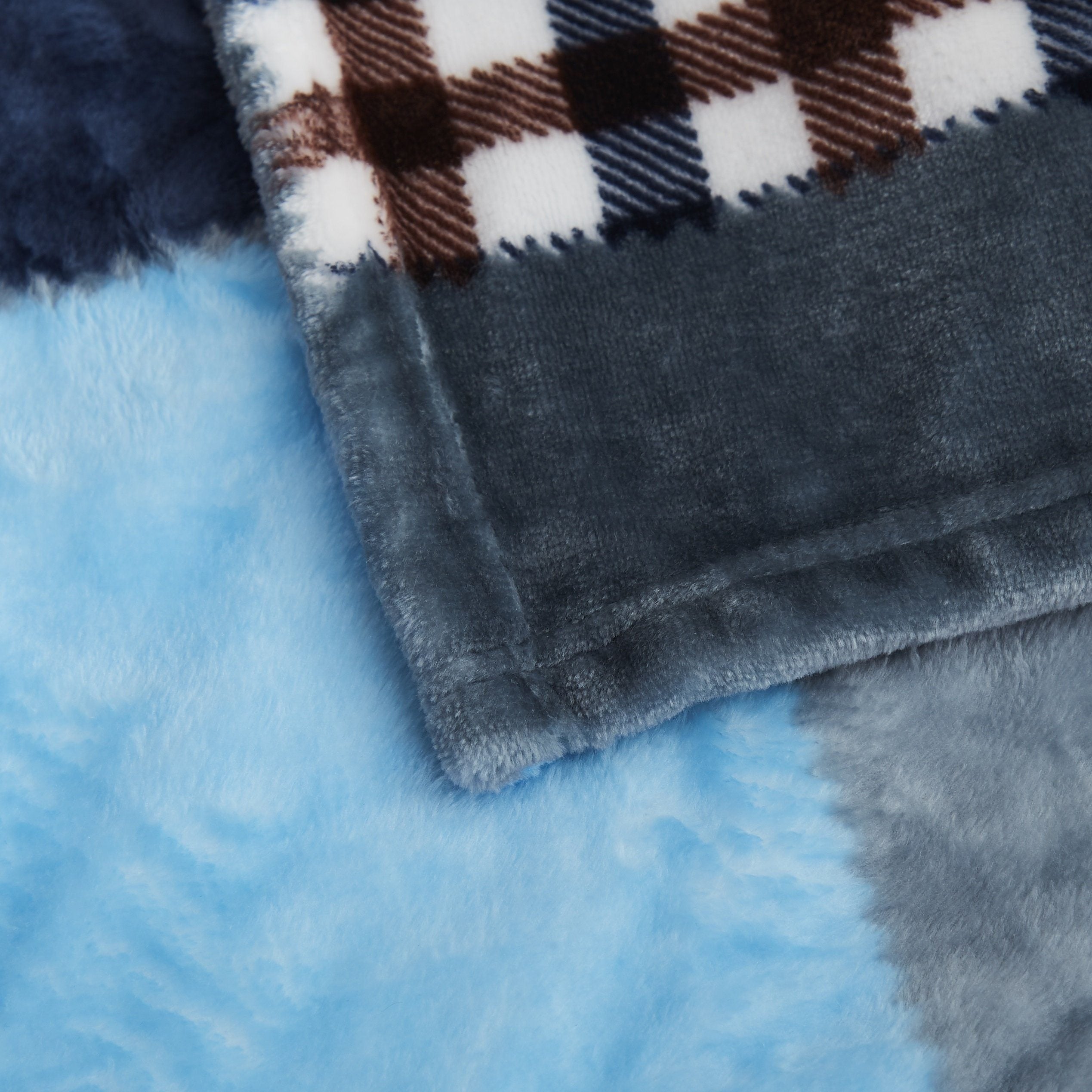 Tache Blue Lake Farmhouse Super Soft Plaid Patchwork Throw Blanket (4024) - Tache Home Fashion