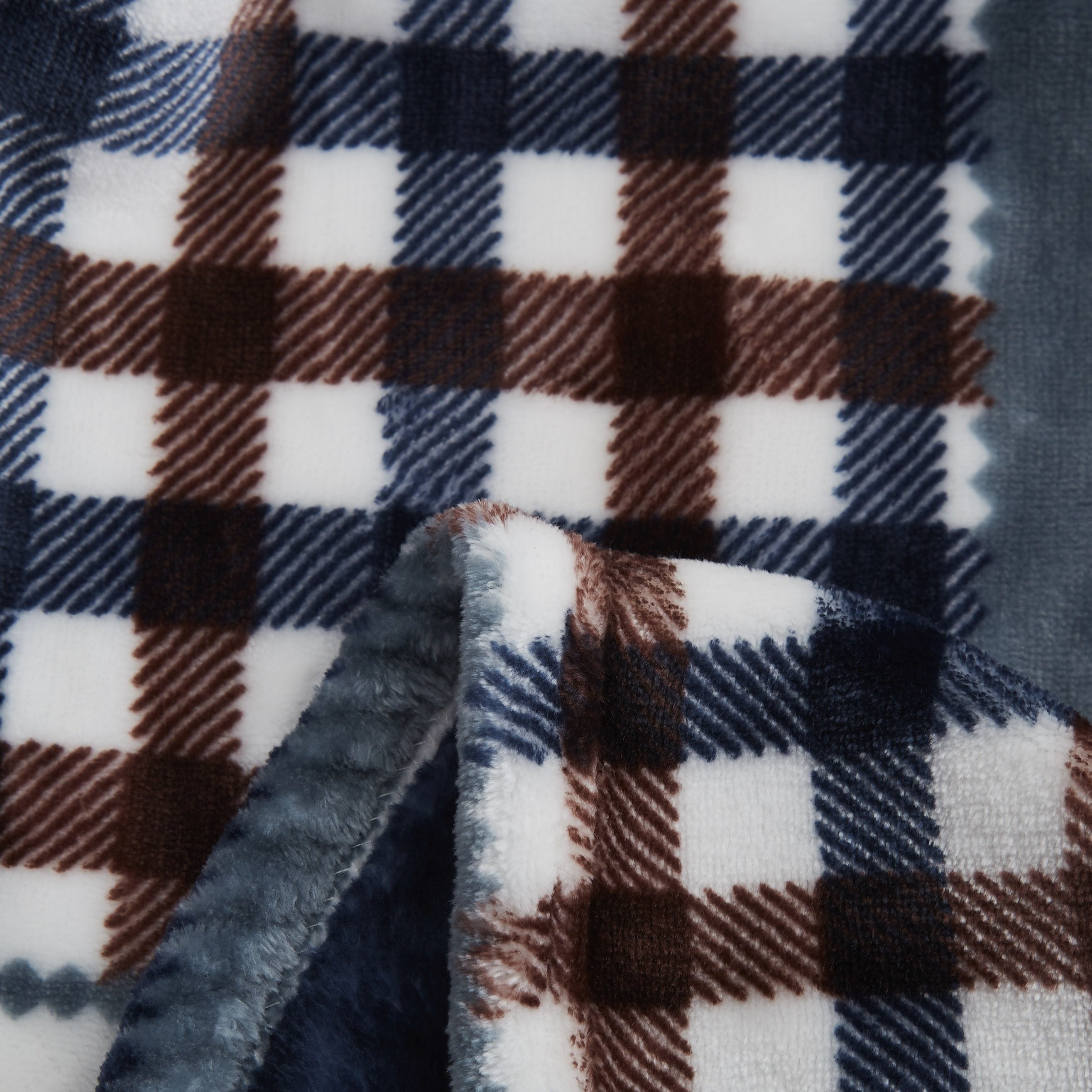Tache Blue Lake Farmhouse Super Soft Plaid Patchwork Throw Blanket (4024) - Tache Home Fashion