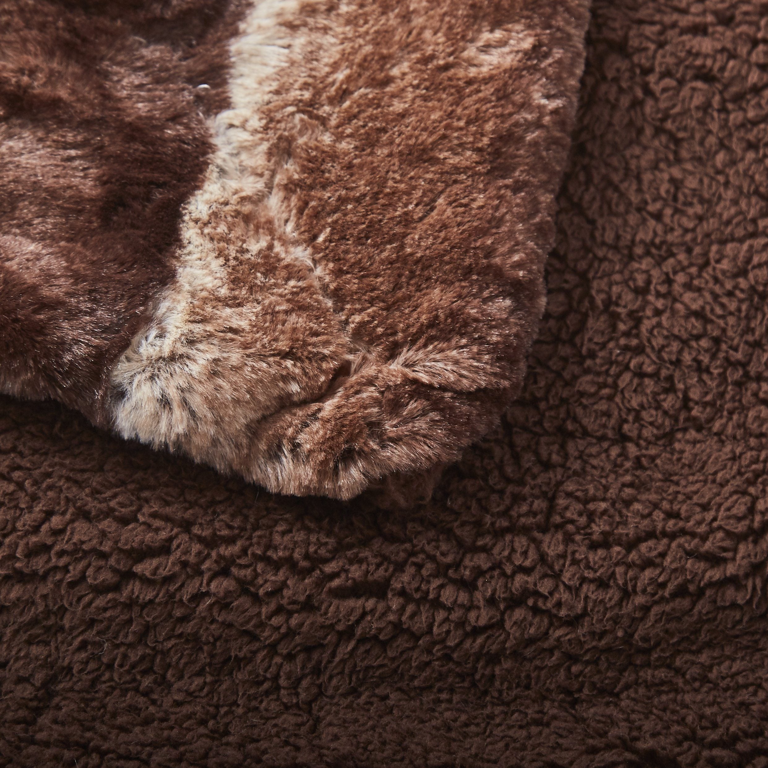 Tache Golden Brown Faux Fur Sherpa Throw Blanket (DY01) - Tache Home Fashion