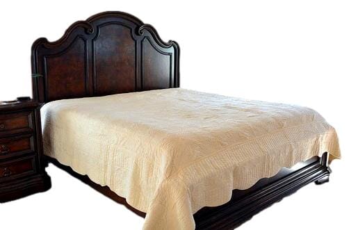 Tache Super Soft Cream Scalloped Good Vibration Quilted Fleece Bedspread Set (DXJ109041-3) - Tache Home Fashion
