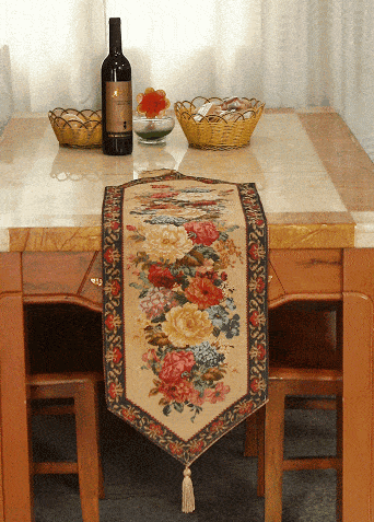 Tache Colorful Country Rustic Floral Morning Awakening Table Runner (3089B) - Tache Home Fashion