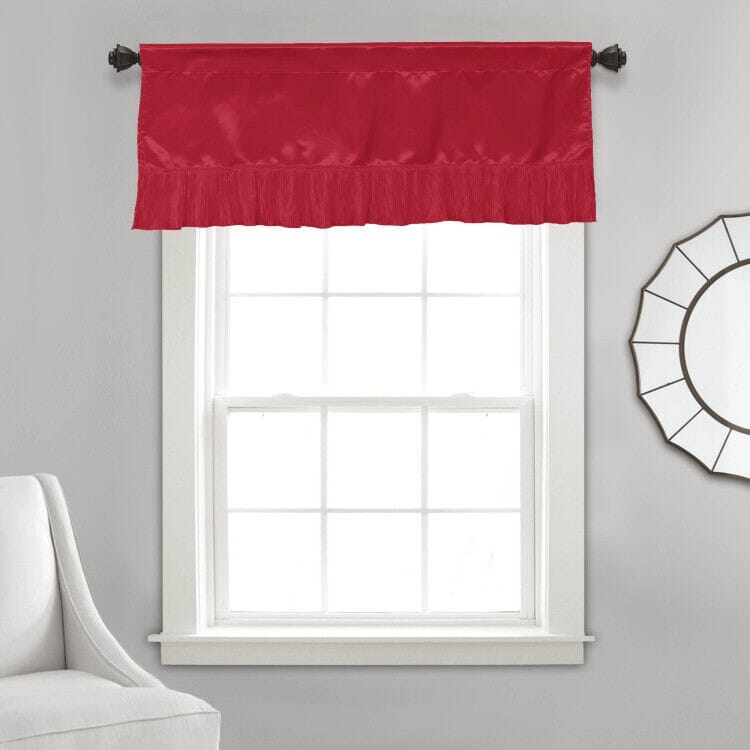 Tache Satin Romantic Red Victorian Glam Window Curtain 18x52" Valance (HY4174) - Tache Home Fashion