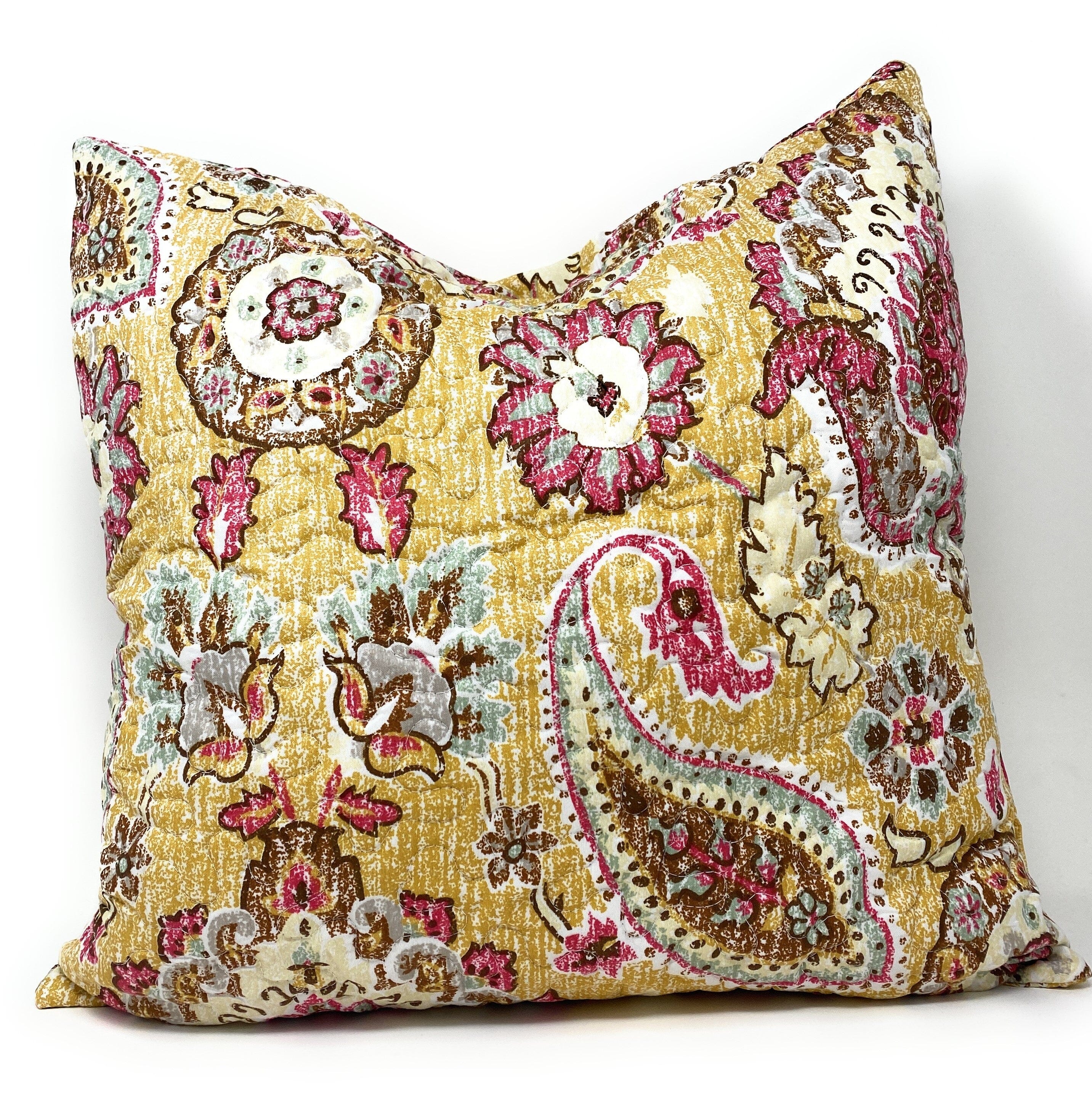 Tache Floral Paisley Damask Boho Chic Gold Royal Medallion Cushion Cover 2-Pieces (SD5357) - Tache Home Fashion