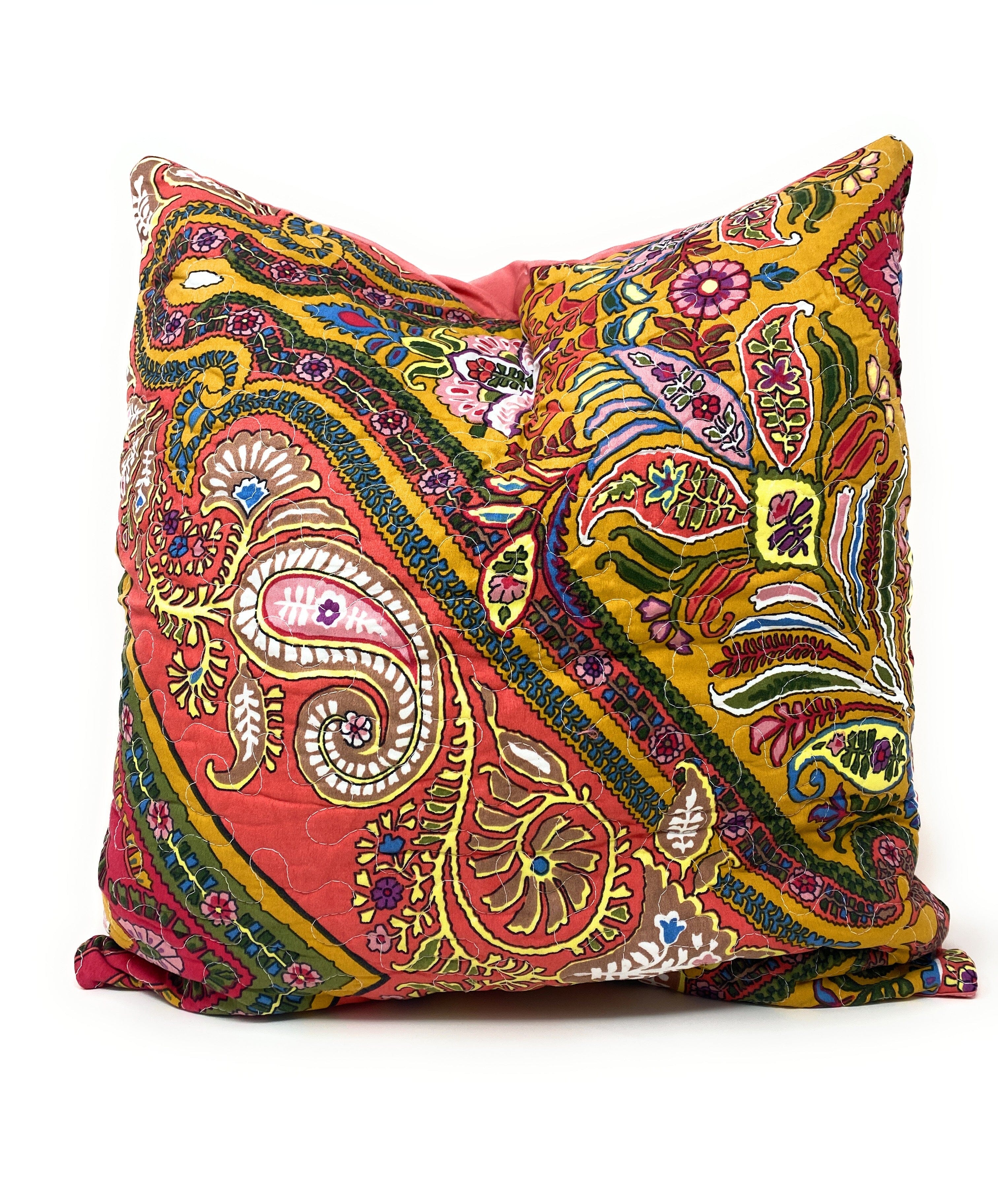 Red paisley online throw pillows