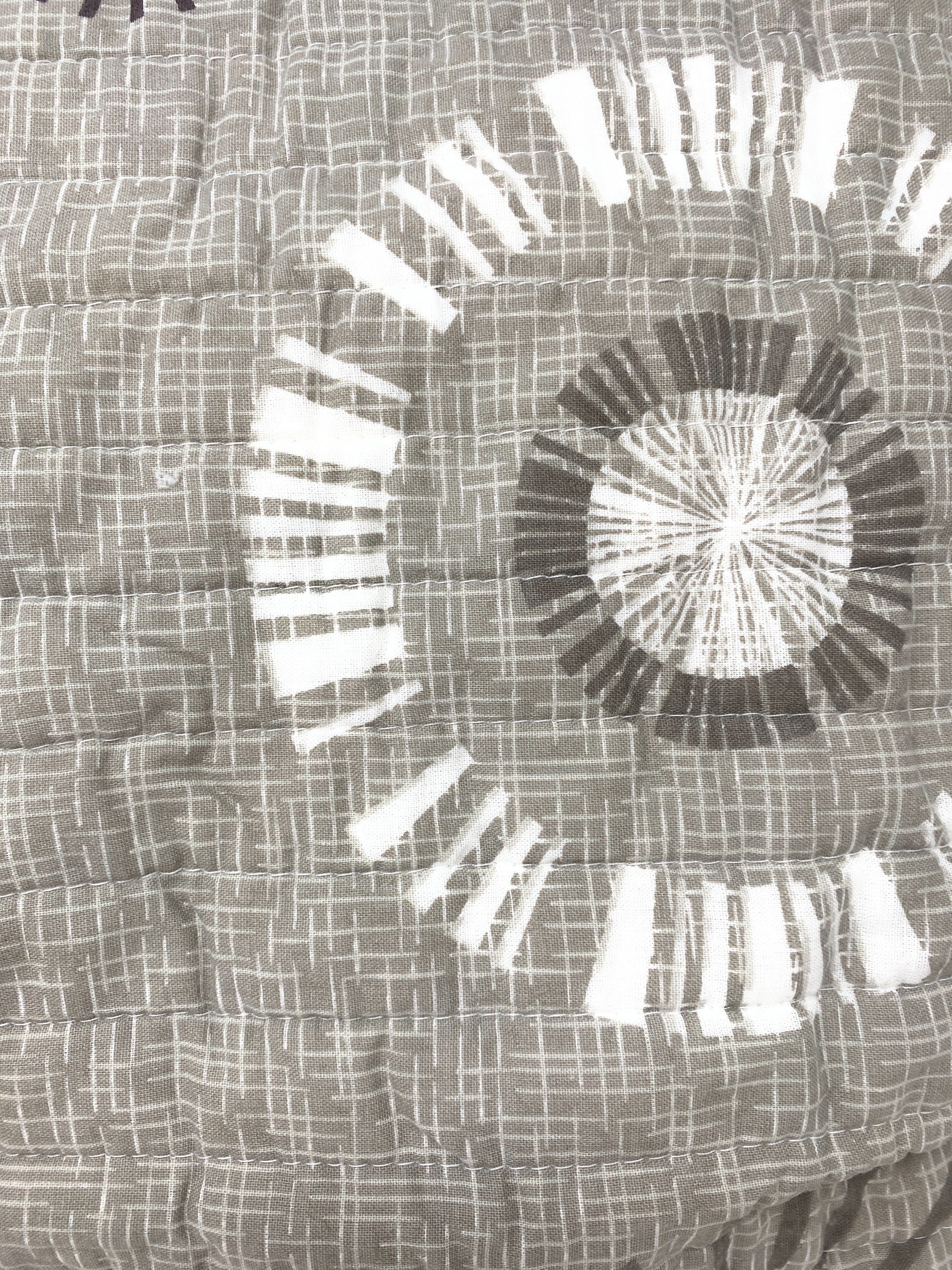 Tache Cotton Taupe Beige Striped Floral Geometric Starburst Decorative 18x18" Throw Pillow Covers -  2-Pieces (DXJ107076) - Tache Home Fashion