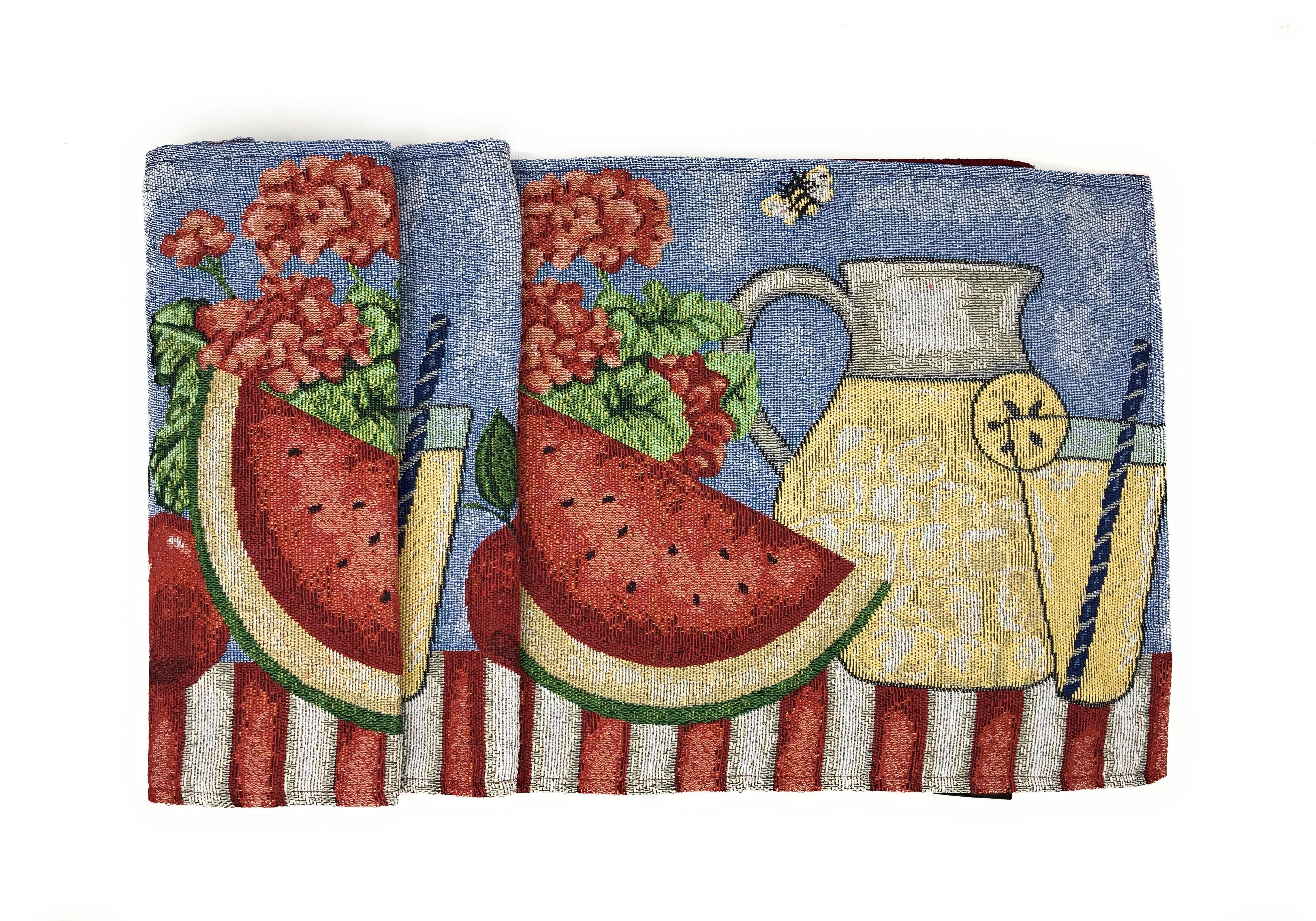 Tache Fruity Drinks Watermelon Lemonade Woven Tapestry Table Runners (13082TR) - Tache Home Fashion