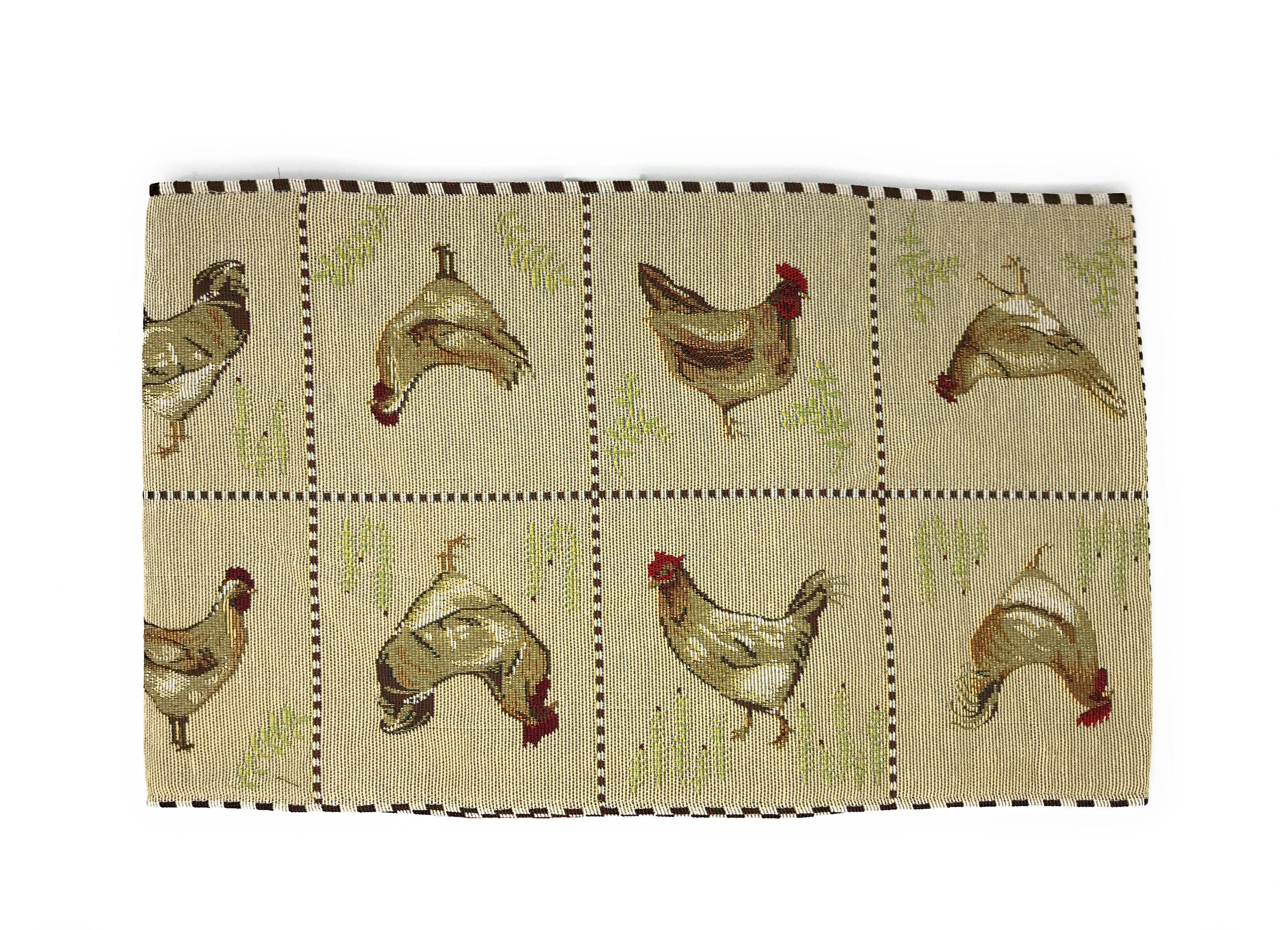 Tache Country Farmhouse Rooster Hens Woven Tapestry Table Runners (13139TR) - Tache Home Fashion