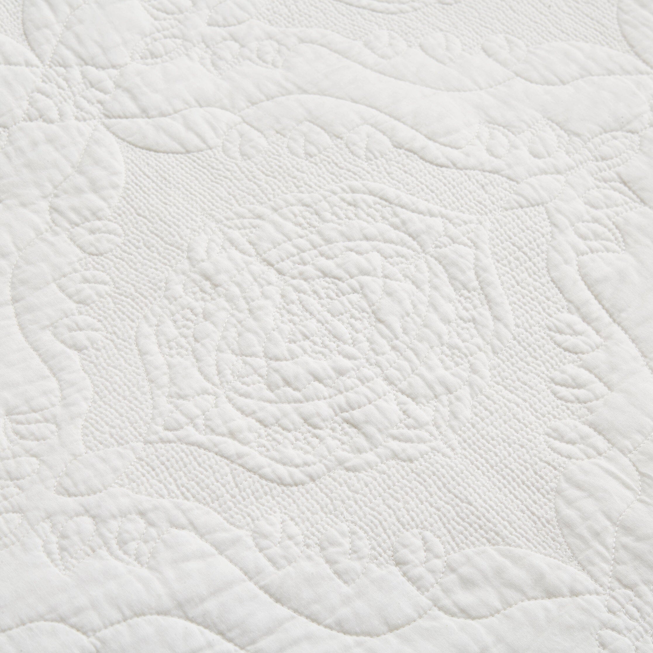 Tache Vanilla Cream Ivory Paisley Damask Stitch Matelassé Cotton Quilt Set (JHW-643) - Tache Home Fashion