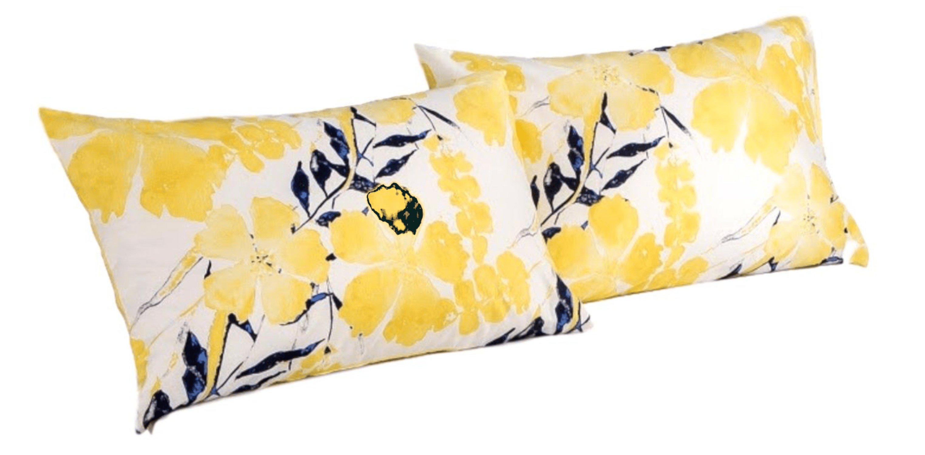 Tache Microfiber Watercolor Tropical Floral Yellow Blue Pillowcase (JHW-841) - Tache Home Fashion
