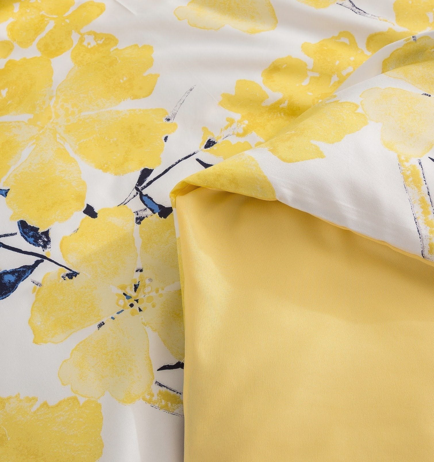 Tache Microfiber Watercolor Tropical Floral Yellow Blue Duvet Cover (JHW-841) - Tache Home Fashion