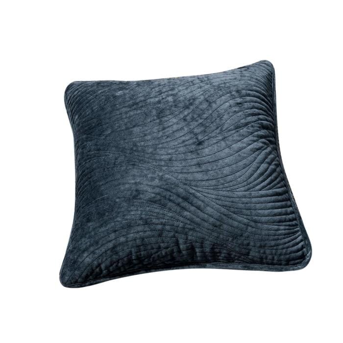 Tache Velvet Dreams Navy Blue Plush Waves Cushion Covers / Euro Sham (JHW-852BL) - Tache Home Fashion