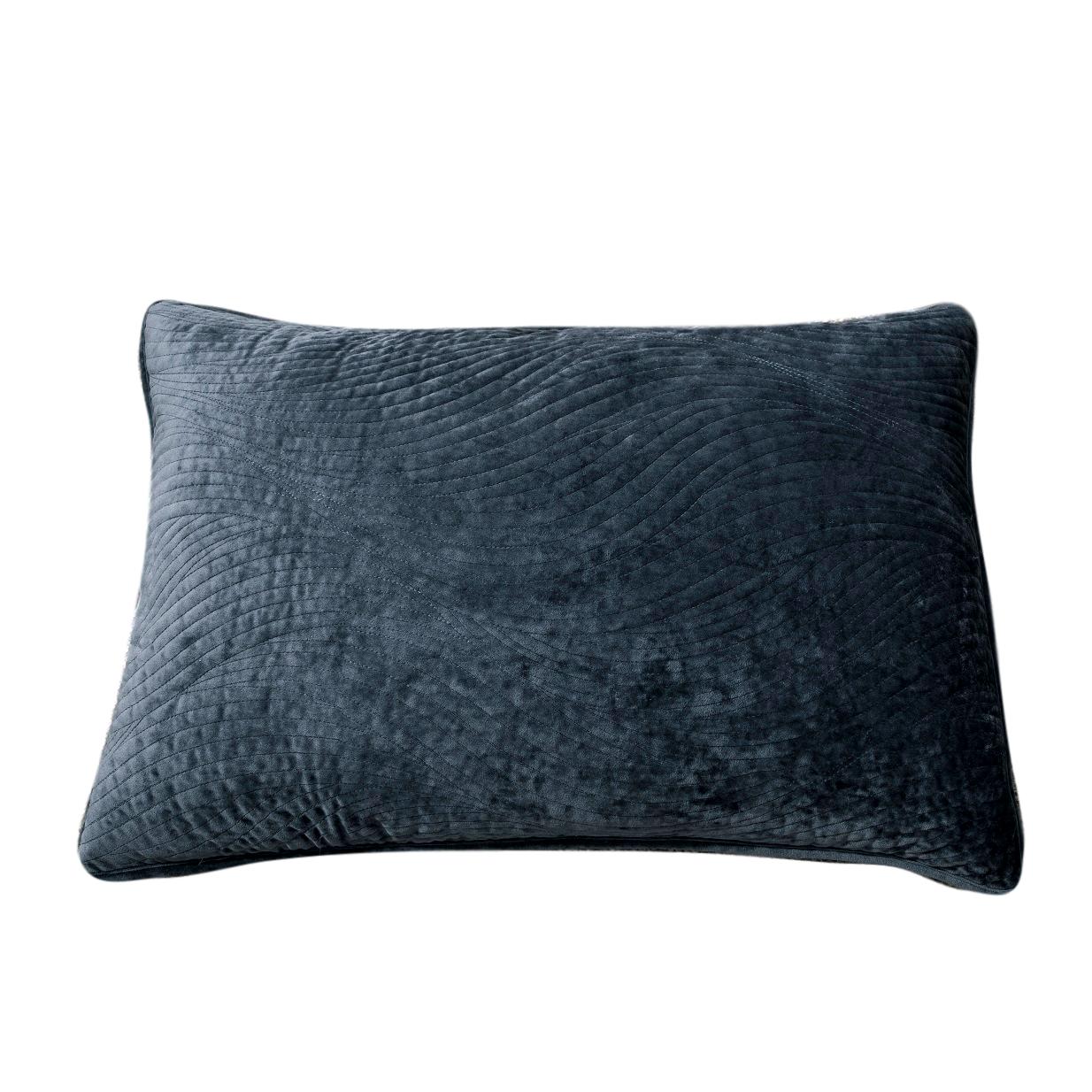 Tache Velvet Dreams Navy Blue Plush Waves Pillow Sham (JHW-852BL) - Tache Home Fashion