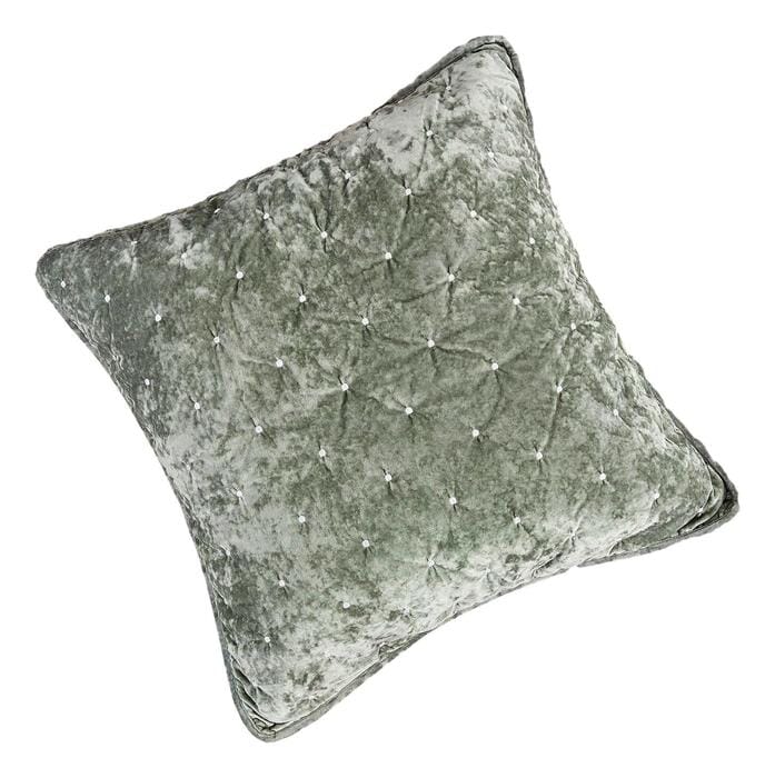 Tache Velvet Dreams Light Green Plush Diamond Tufted Cushion Covers / Euro Sham (JHW-853G)