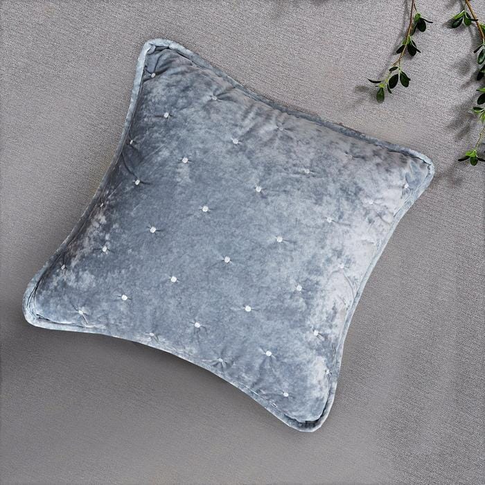 Tache Velvet Dreams Light Blue Plush Diamond Tufted Cushion Covers / Euro Sham (JHW-853LB) - Tache Home Fashion